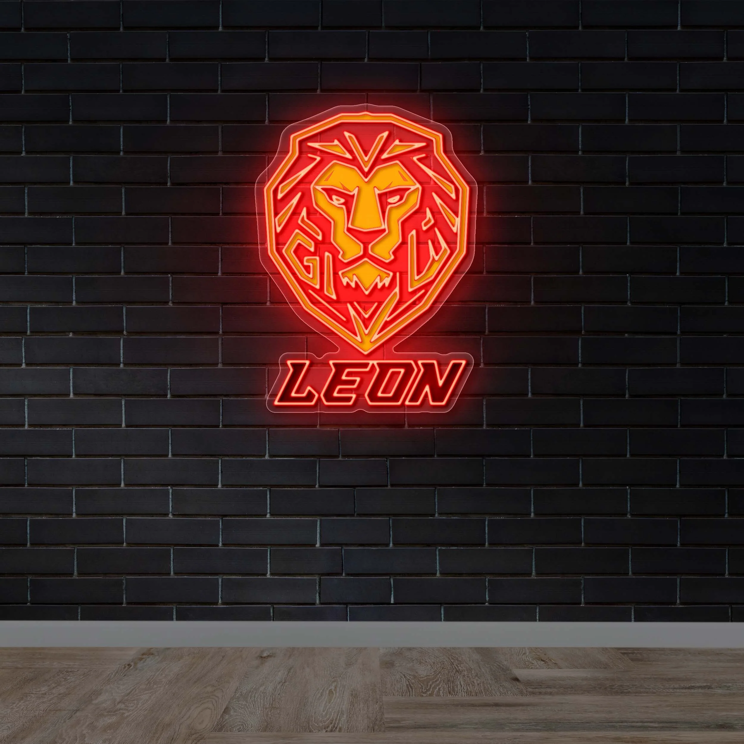 LEON Lion Logo - Premium Neon Artwork