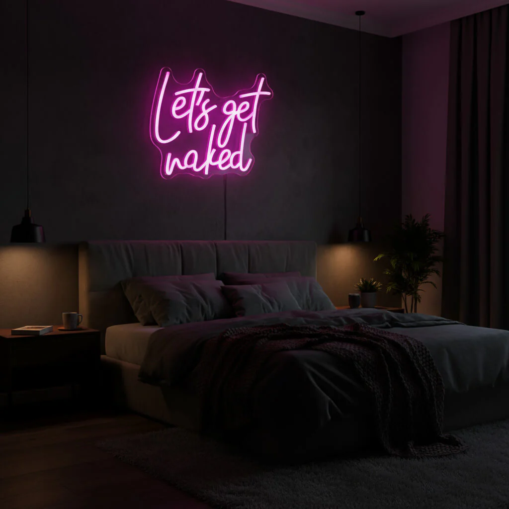 Let's Get Naked LED Neon Sign - Image 3
