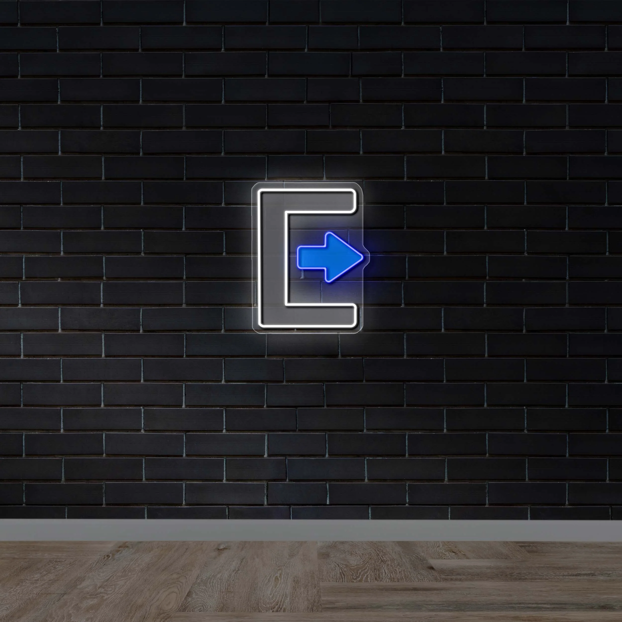 Letter E with Arrow - Premium Neon Artwork