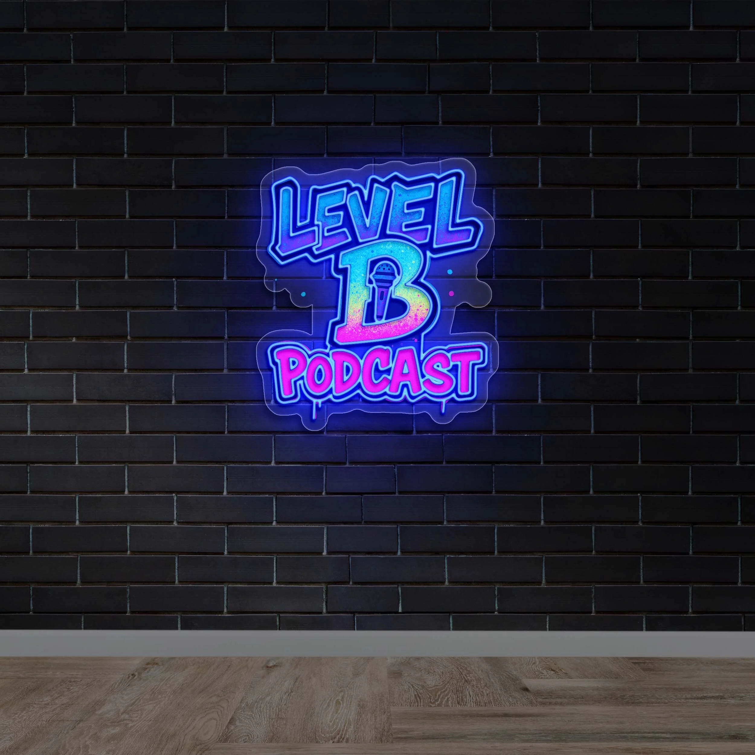 Level B Podcast - Premium Neon Artwork