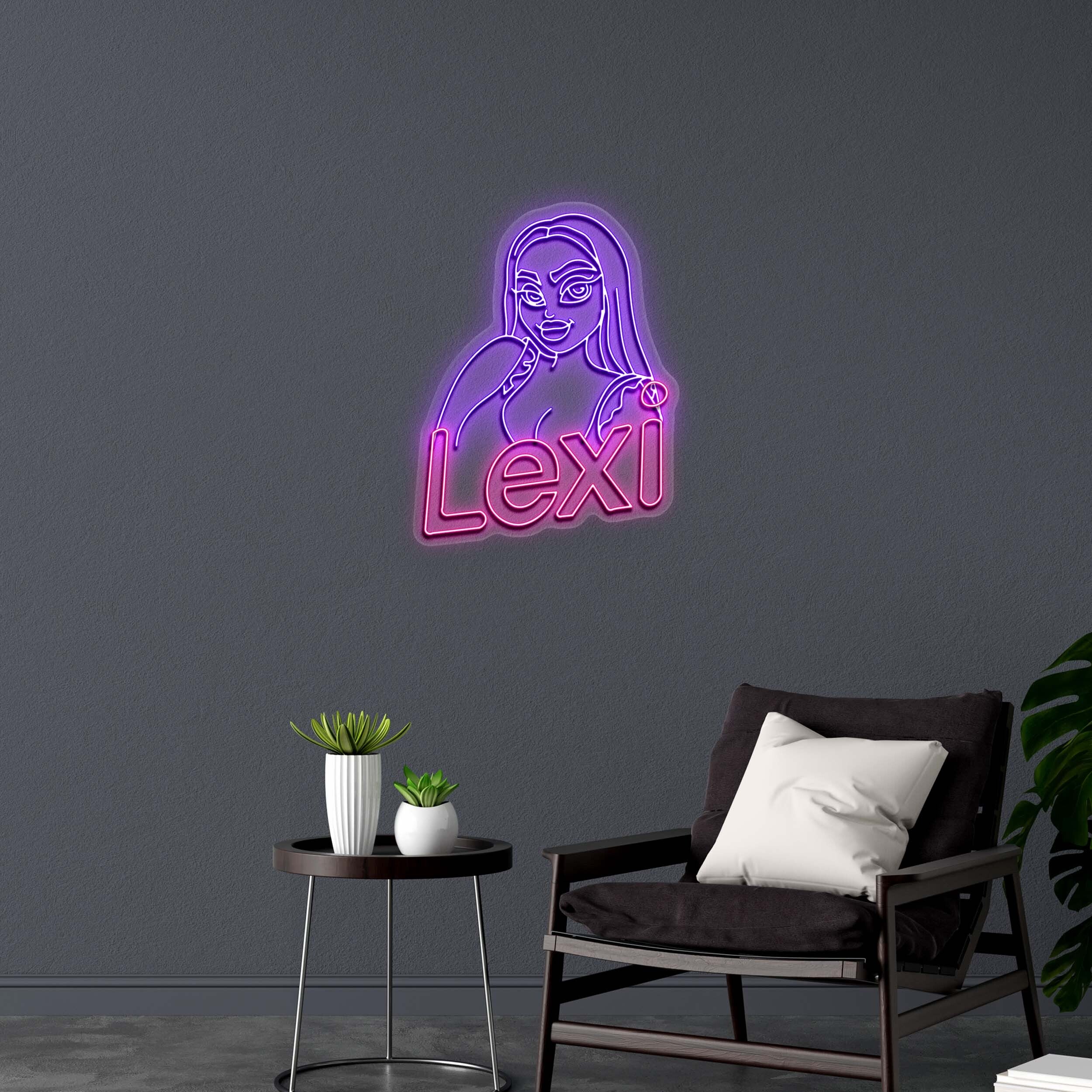 Lexi Character Outline - Premium Neon Artwork