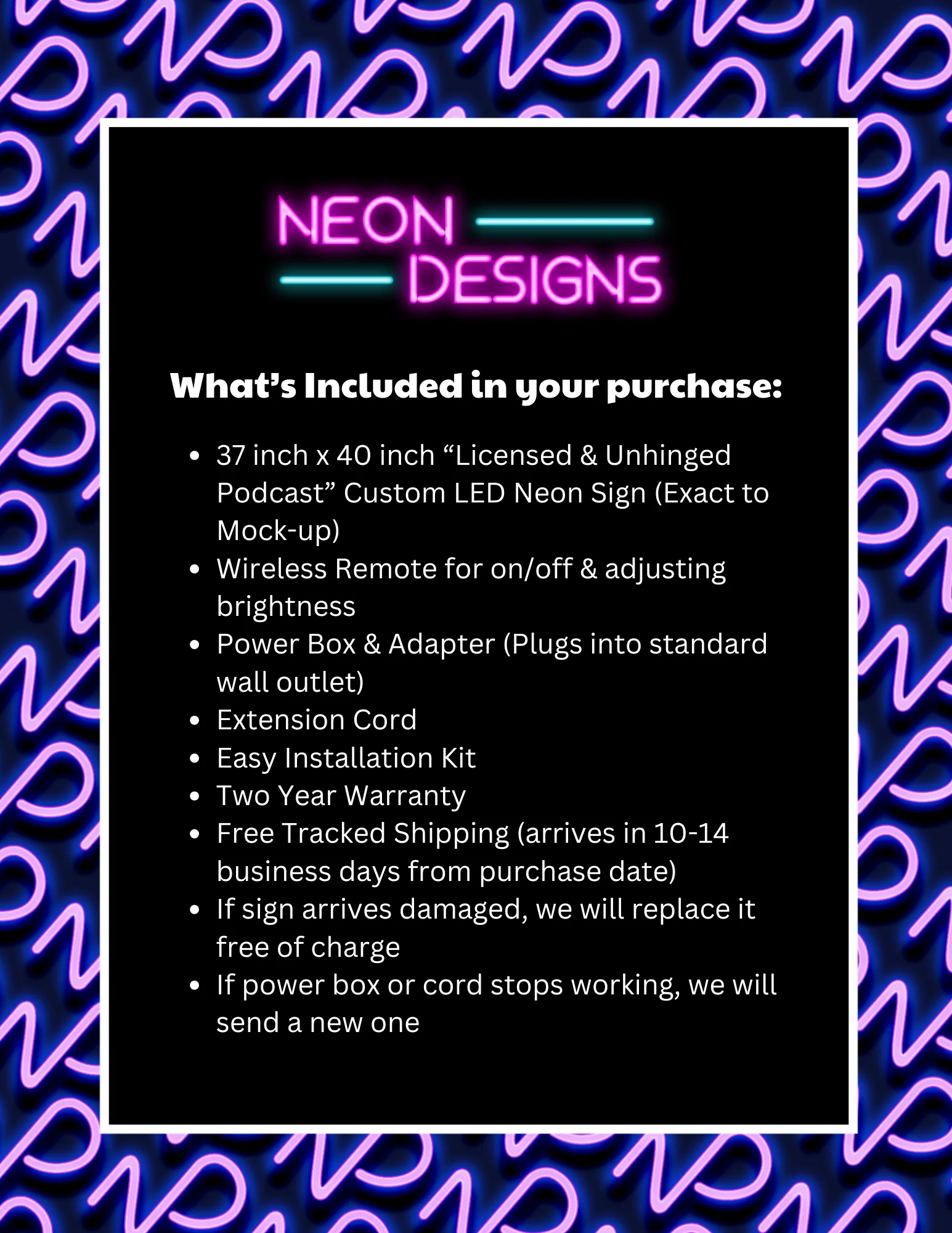 Licensed & Unhinged Podcast - Premium Neon Artwork - Image 3