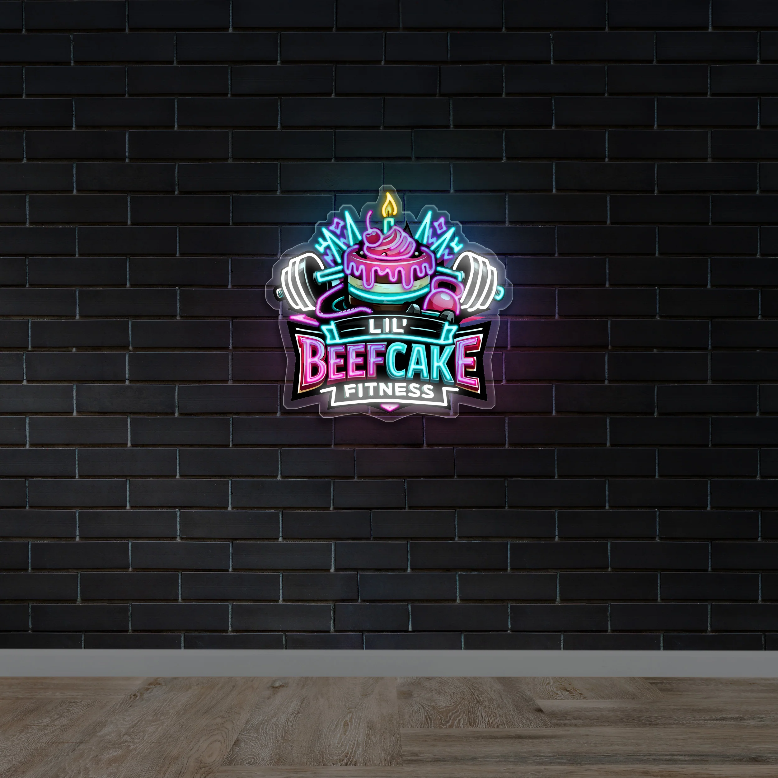 Lil’ Beefcake Fitness - Premium Neon Artwork