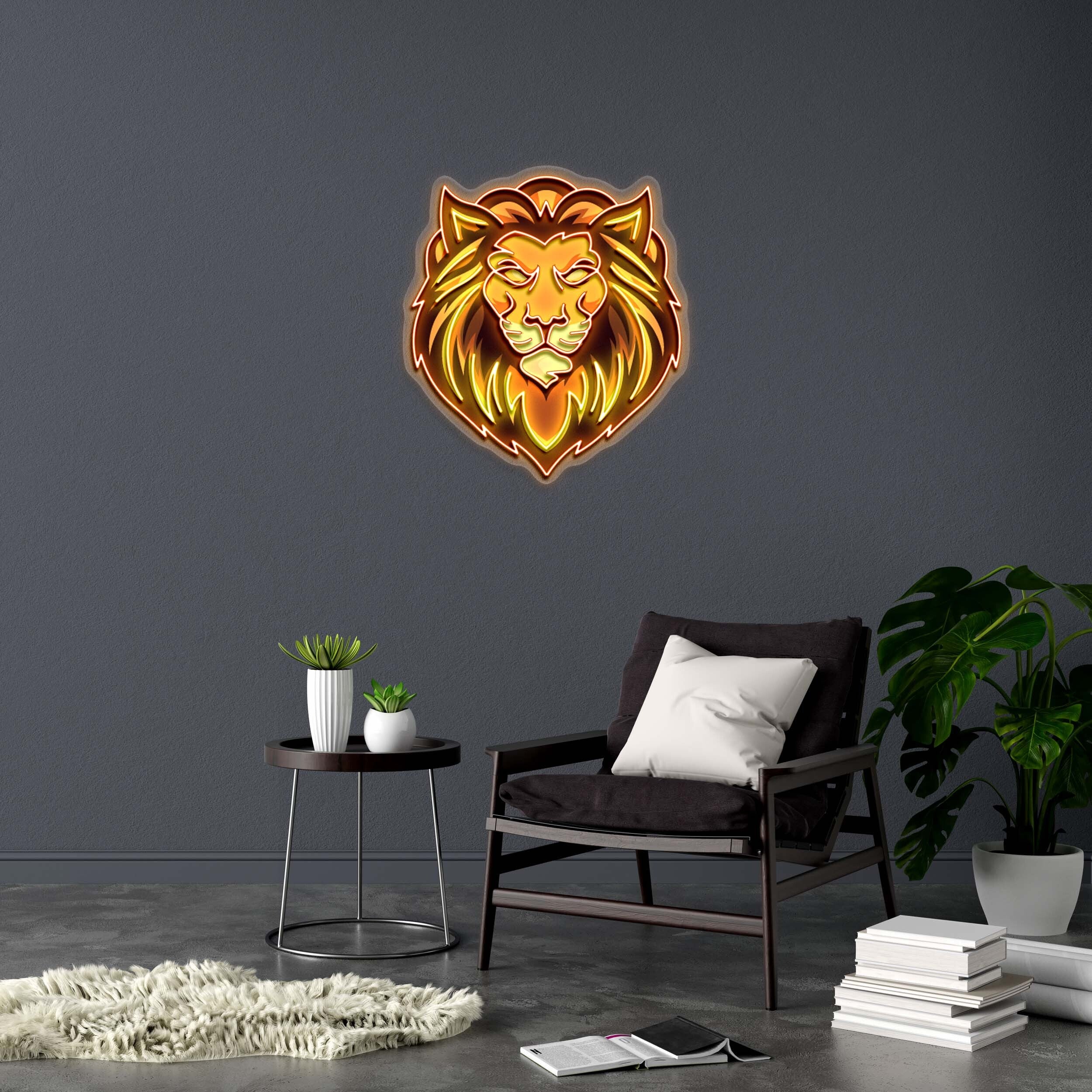 Lion Head - Premium Neon Artwork