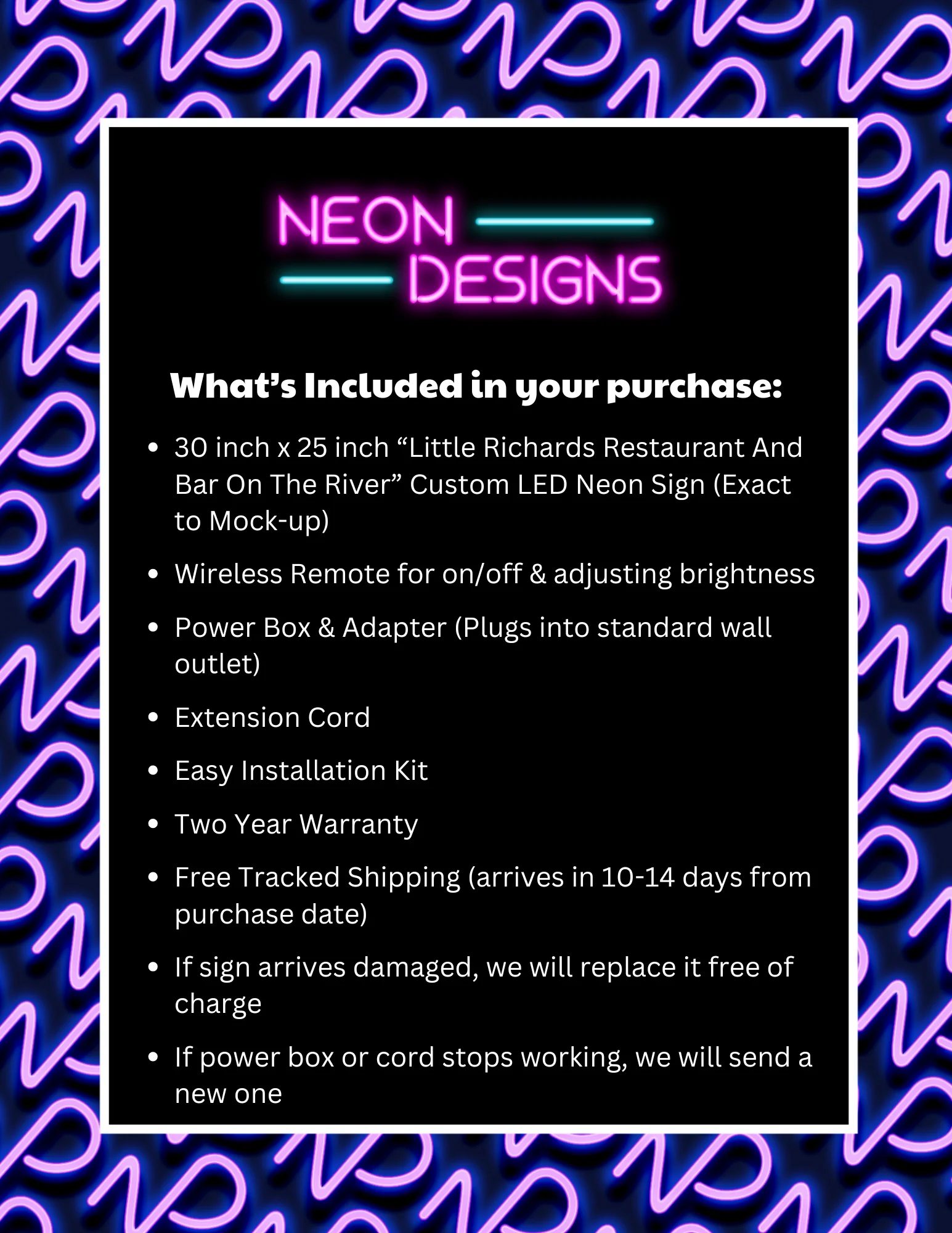 Little Richards Restaurant And Bar On The River – Premium Neon Artwork - Image 2
