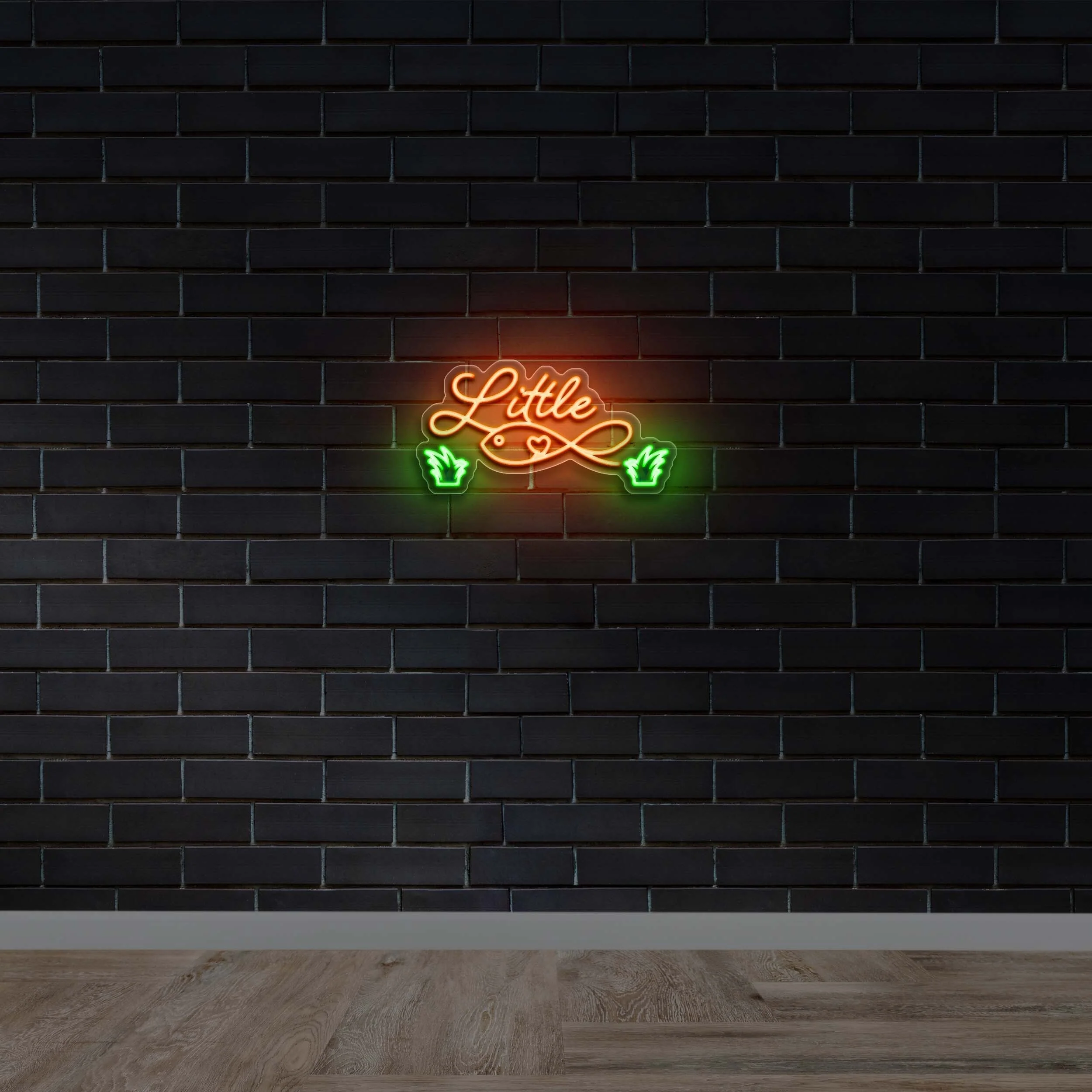Little with grass - Premium Neon Artwork
