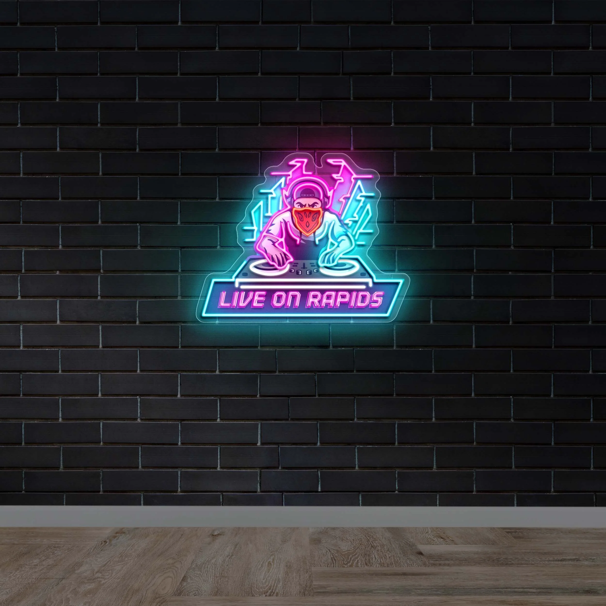 Live On Rapids – Premium Neon Artwork