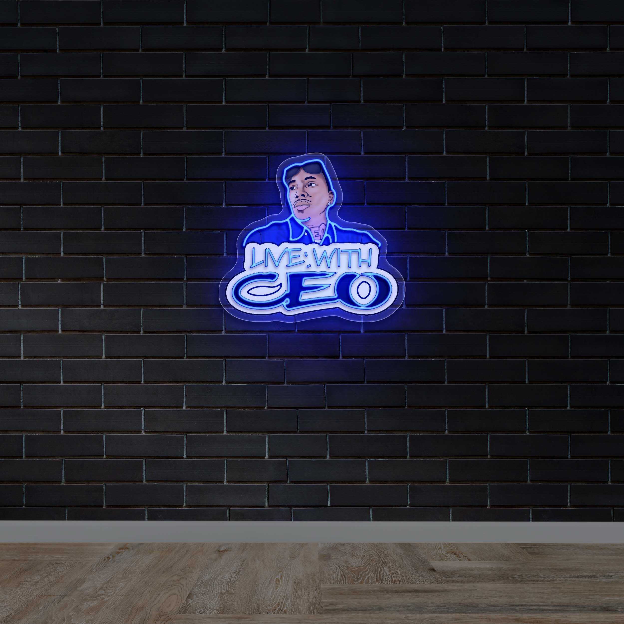 Live With CEO – Premium Neon Artwork