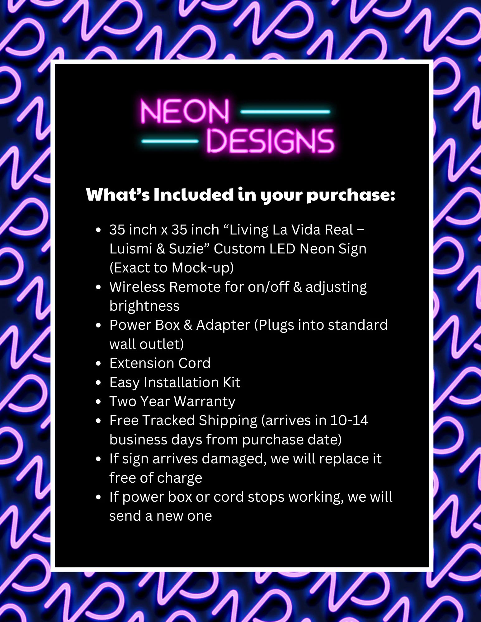 Living La Vida Real – Luismi & Suzie - Premium Neon Artwork - Image 2