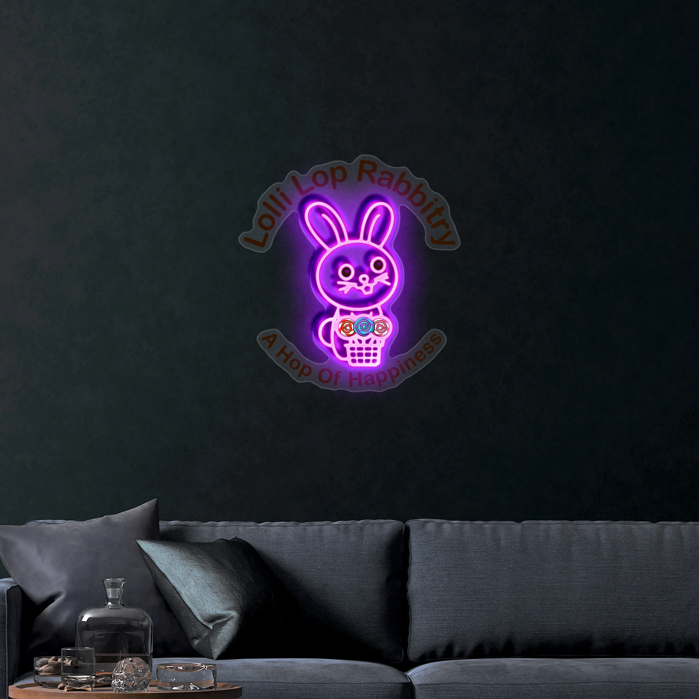 Lolli Lop Rabbitry (Circular) – Premium Neon Artwork