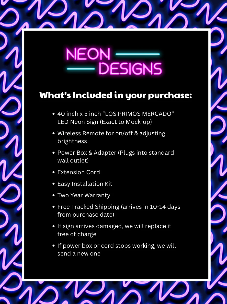 LOS PRIMOS MERCADO - Premium Neon Artwork - Image 3