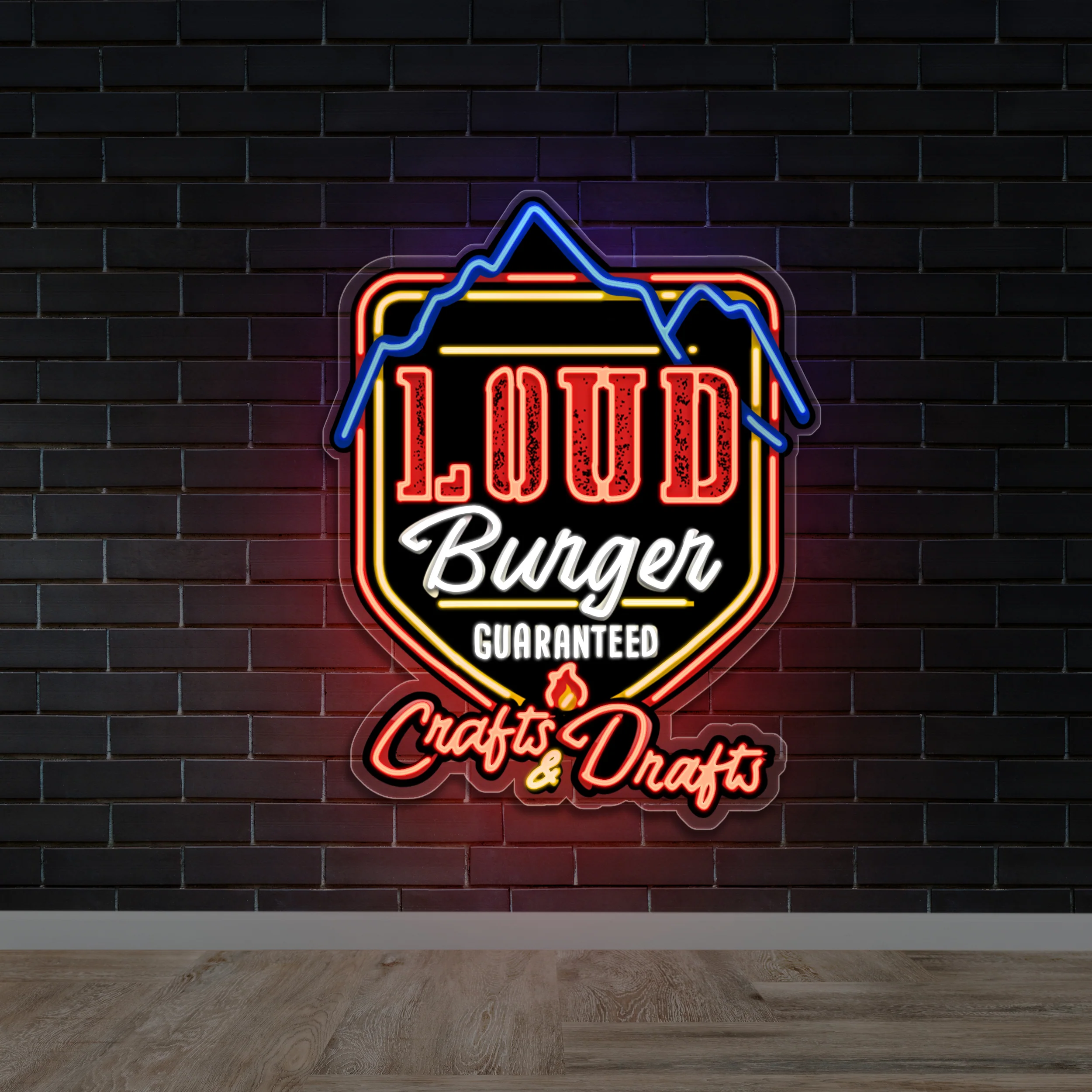 LOUD BURGER CRAFTS & DRAFTS - Premium Neon Artwork