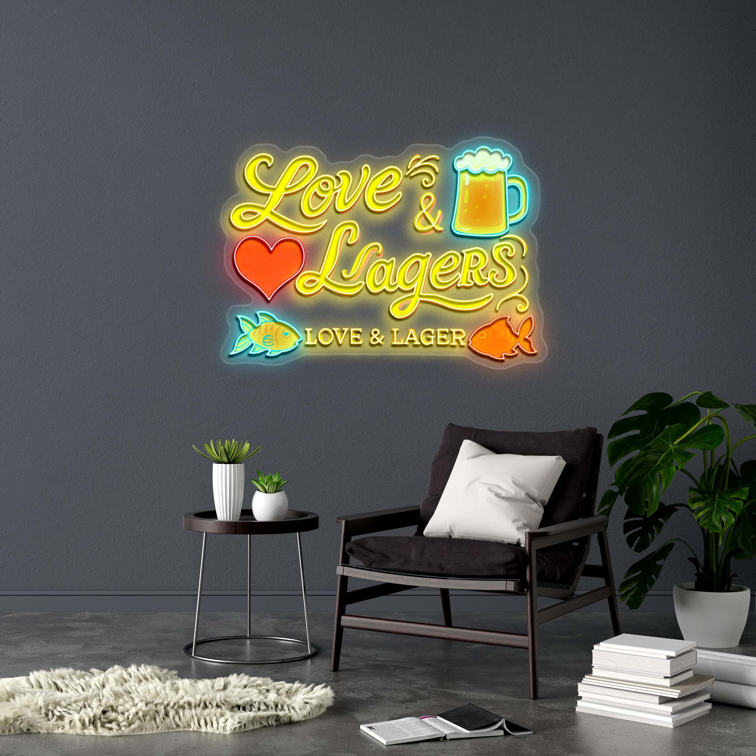 Love & Lagers - Premium Neon Artwork