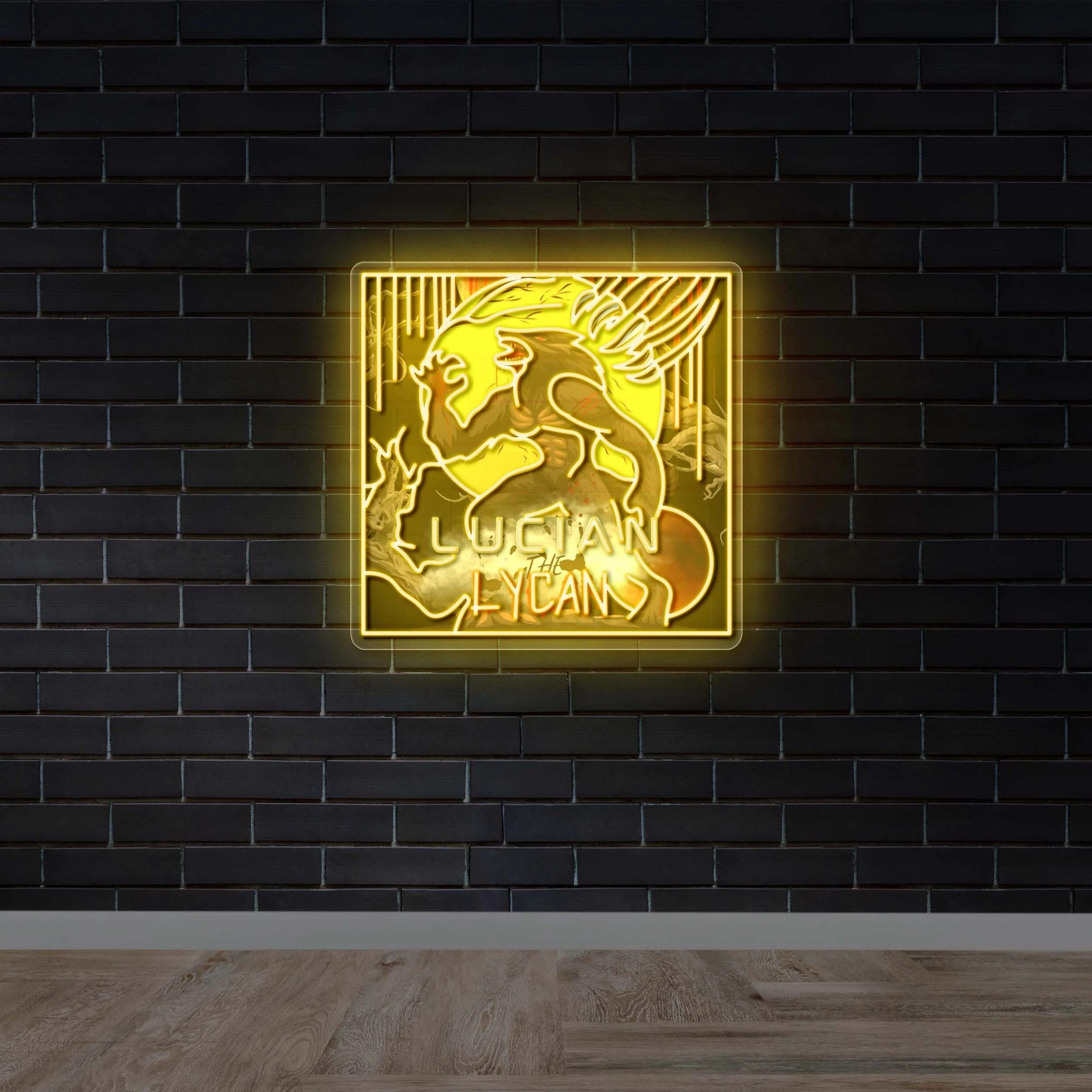 Lucian The Lycan - Premium Neon Artwork
