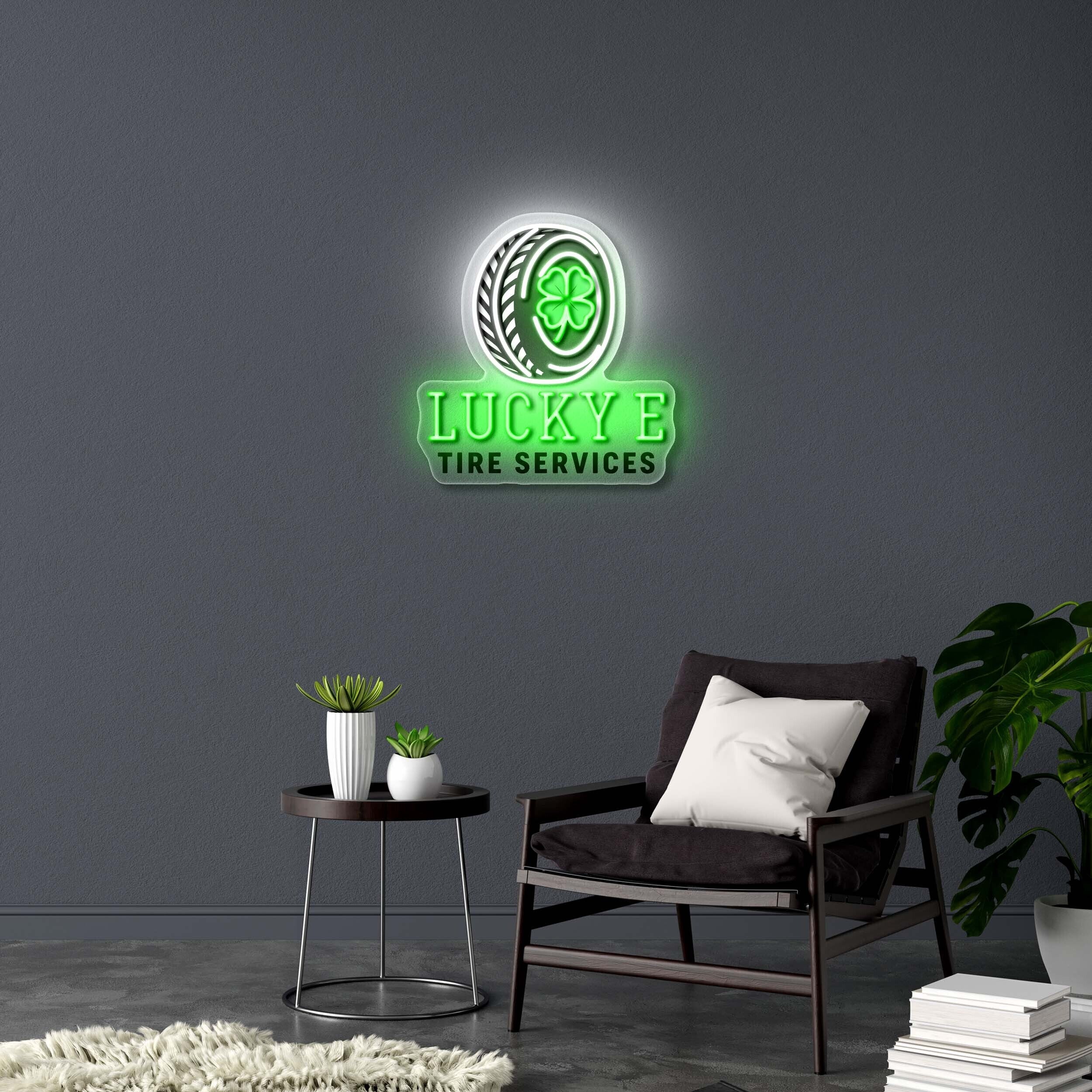Lucky E Tire Services - Premium Neon Artwork