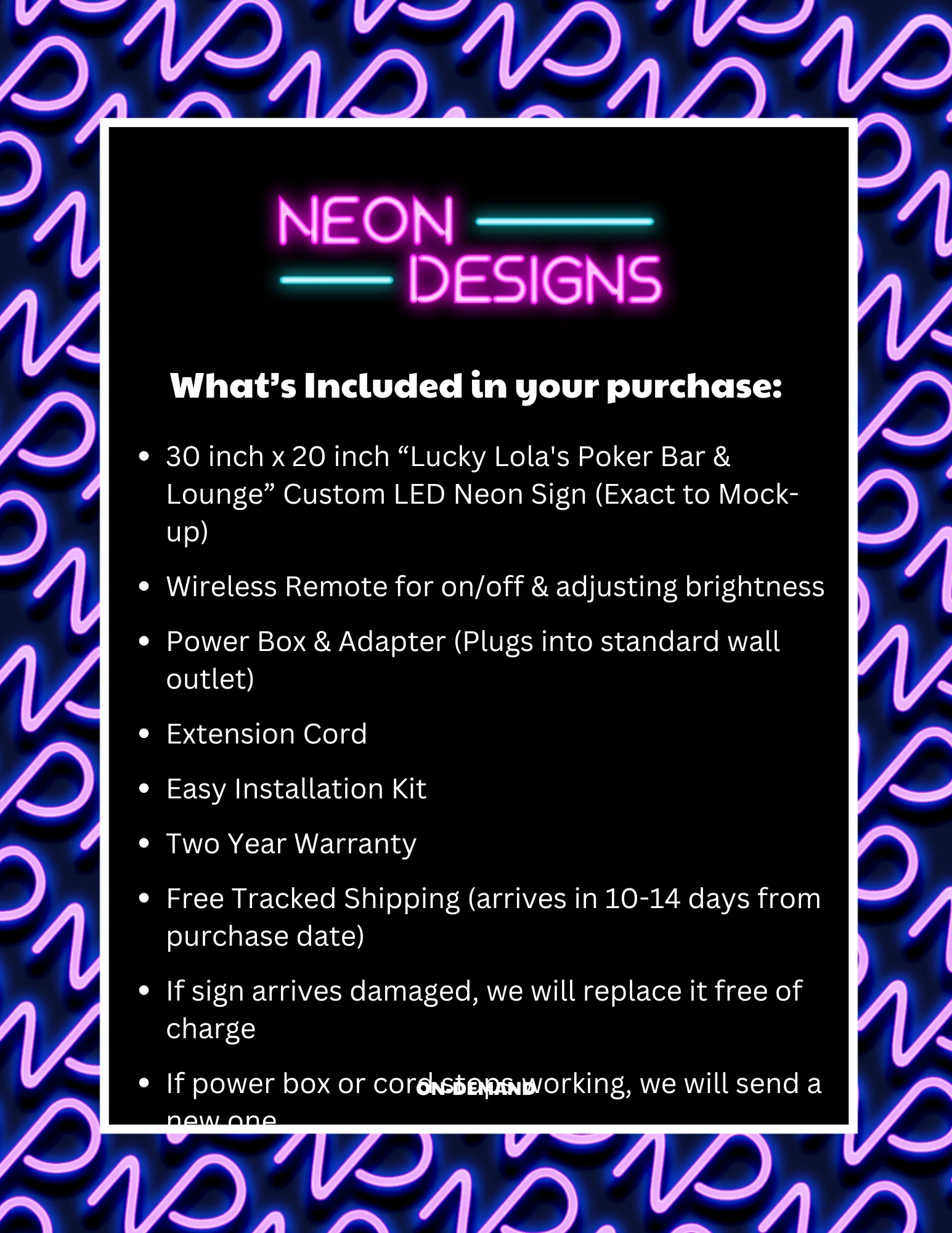 Lucky Lola's Poker Bar & Lounge - Premium Neon Artwork - Image 2