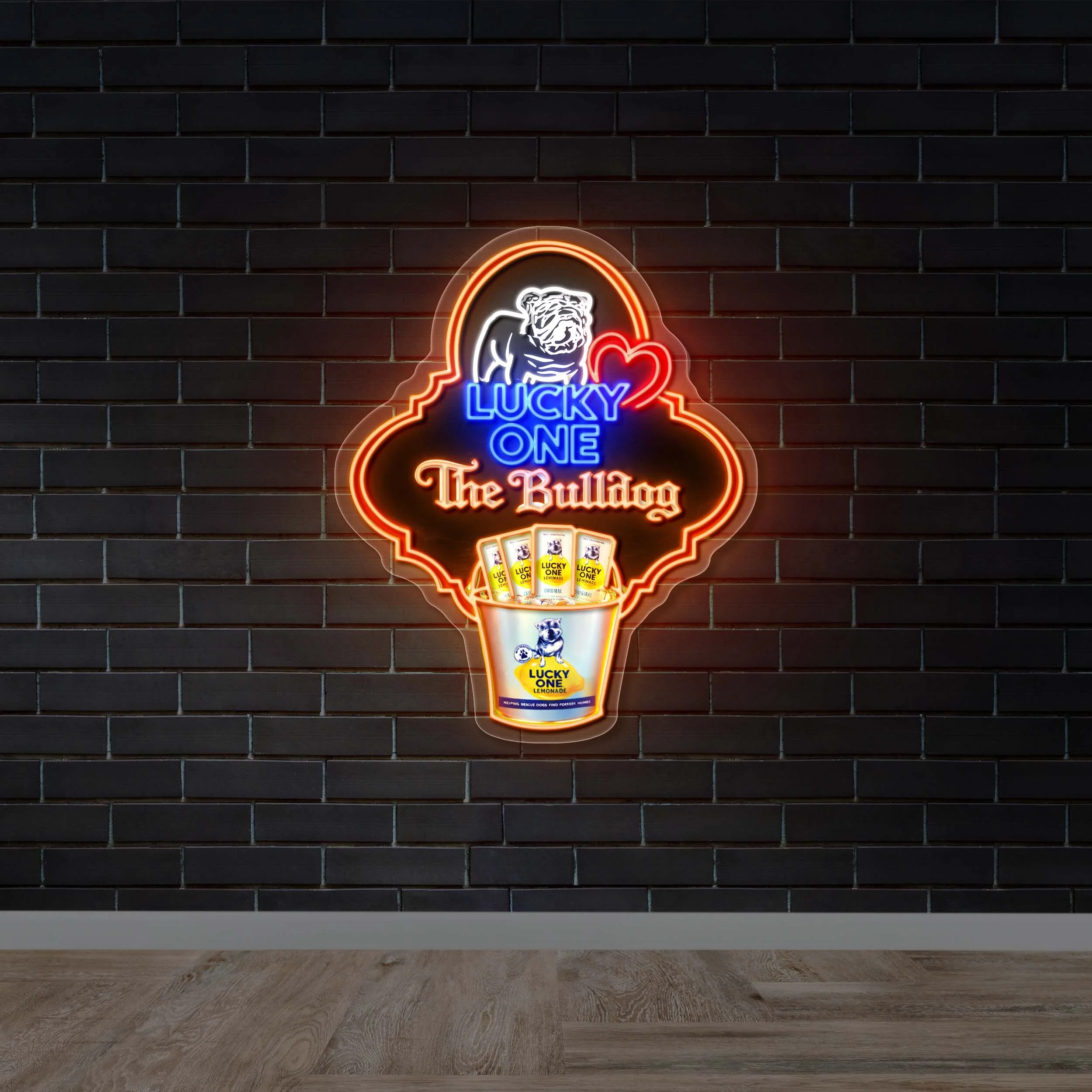Lucky One The Bulldog | 2nd Version - Premium Neon Artwork