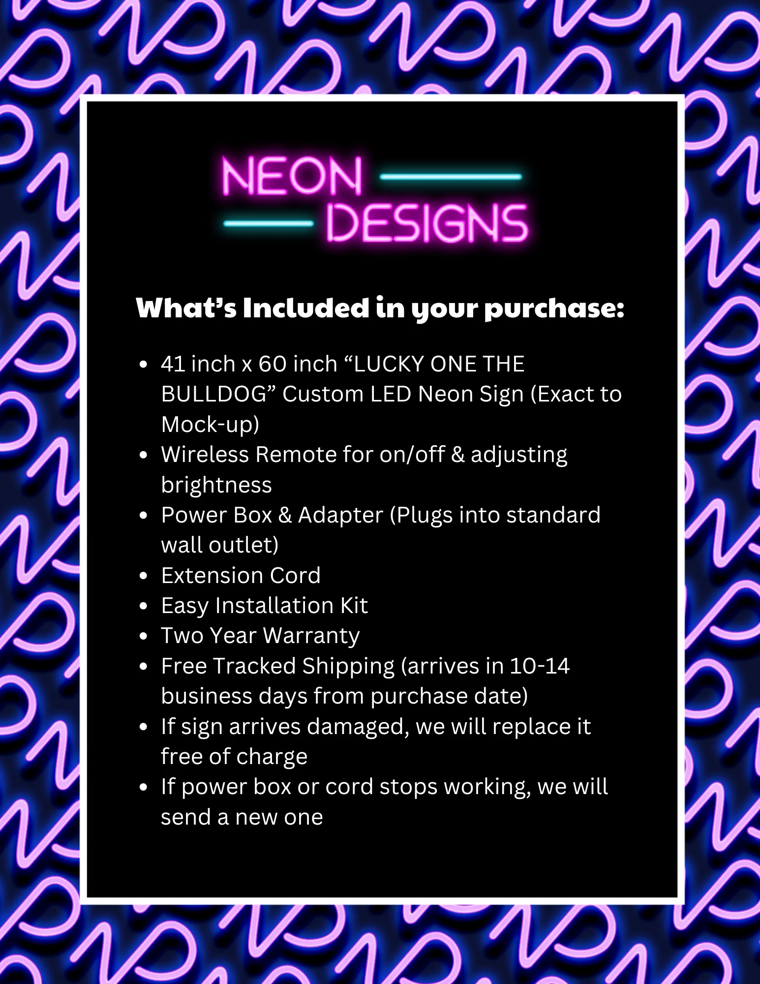 LUCKY ONE THE BULLDOG - Premium Neon Artwork - Image 2