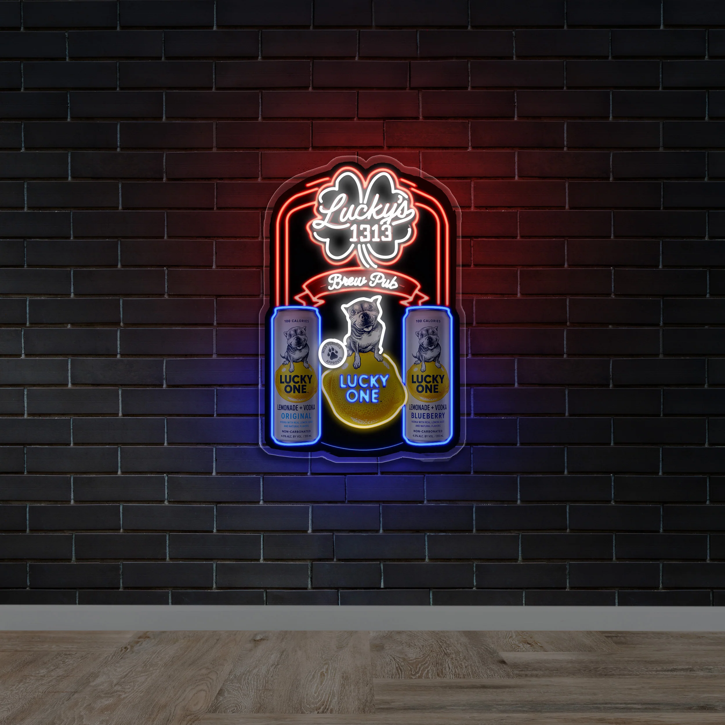 Lucky's 1313 Brew Pub - Premium Neon Artwork