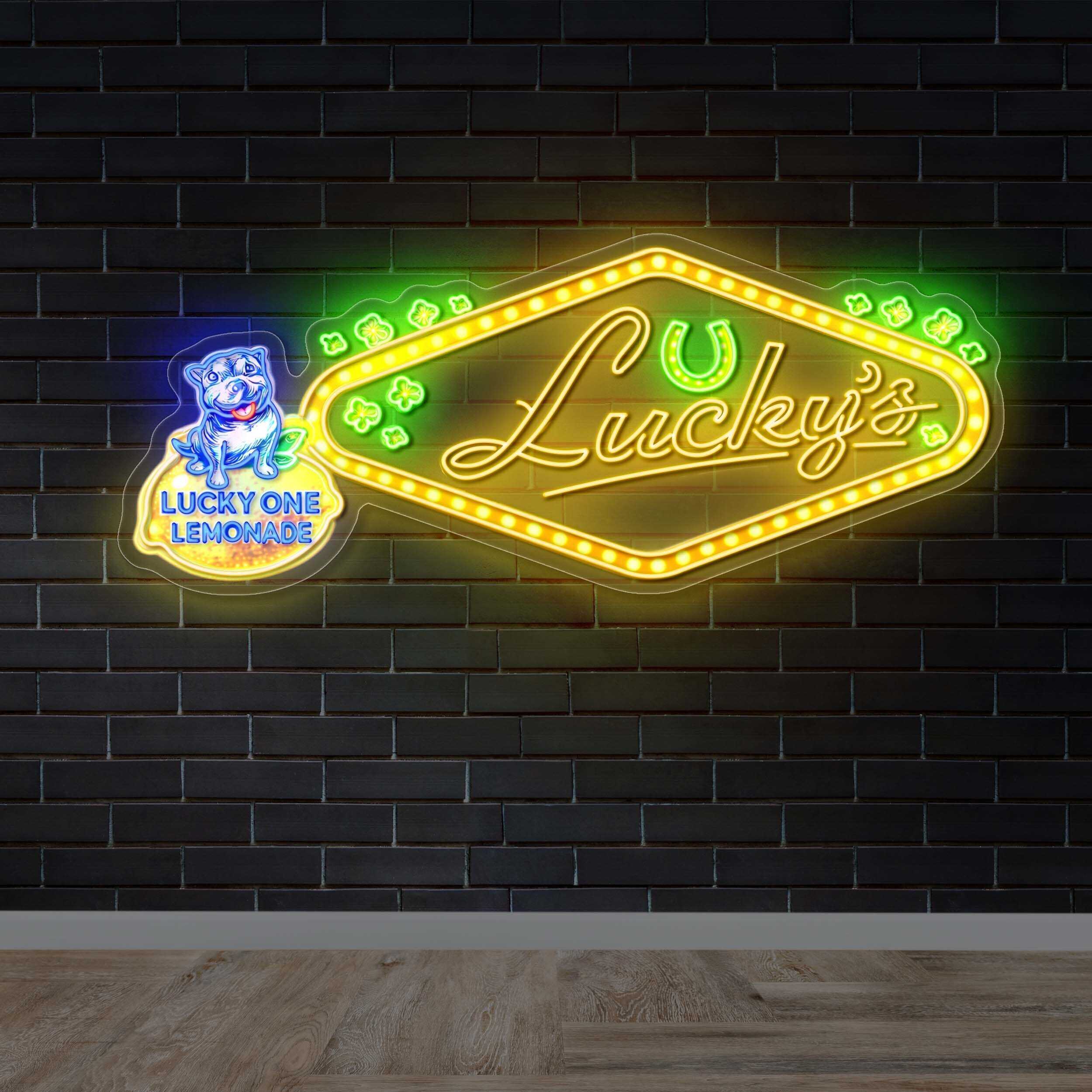 Lucky's - Premium Neon Artwork
