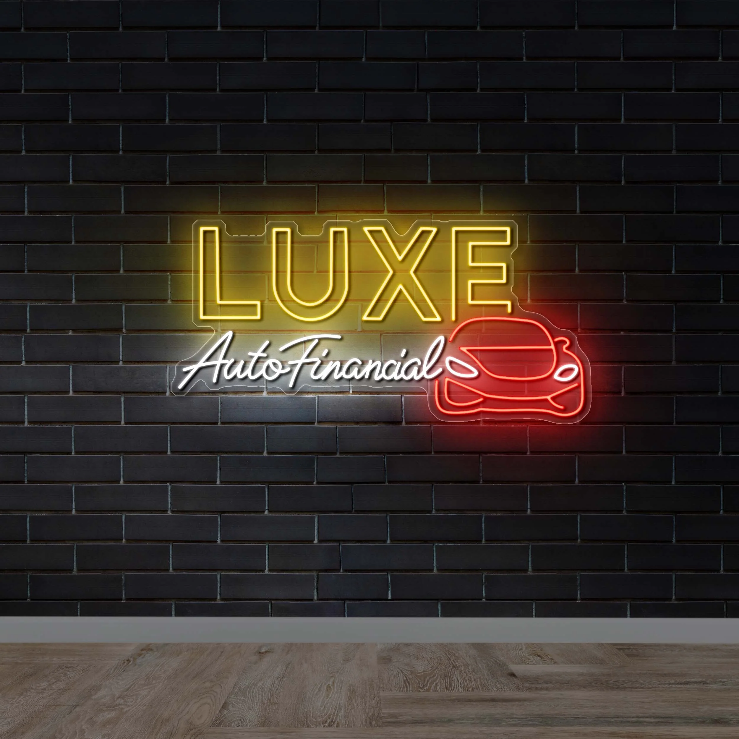 LUXE Auto Financial - Premium Neon Artwork