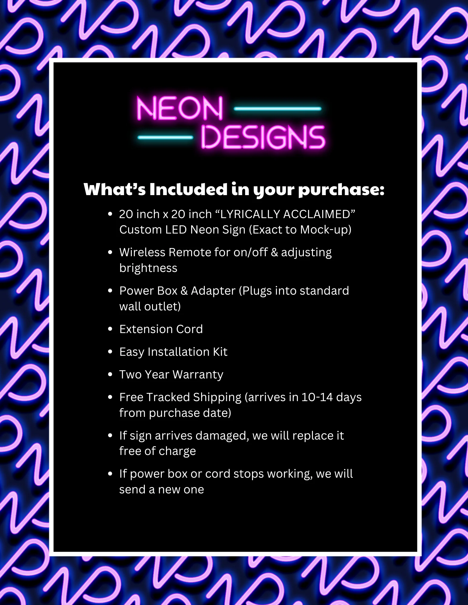 LYRICALLY ACCLAIMED - Premium Neon Artwork - Image 2