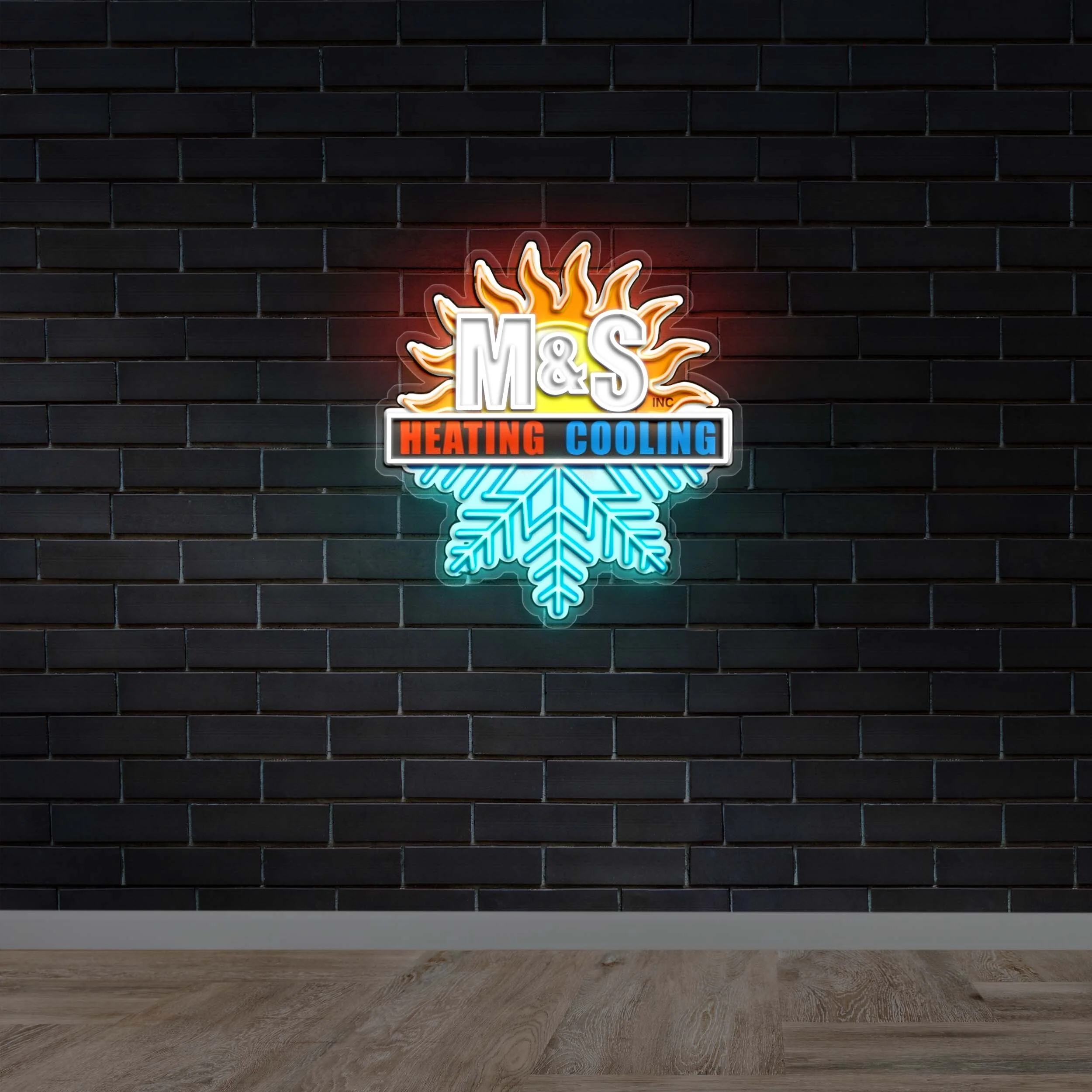 M&S HEATING COOLING - Premium Neon Artwork