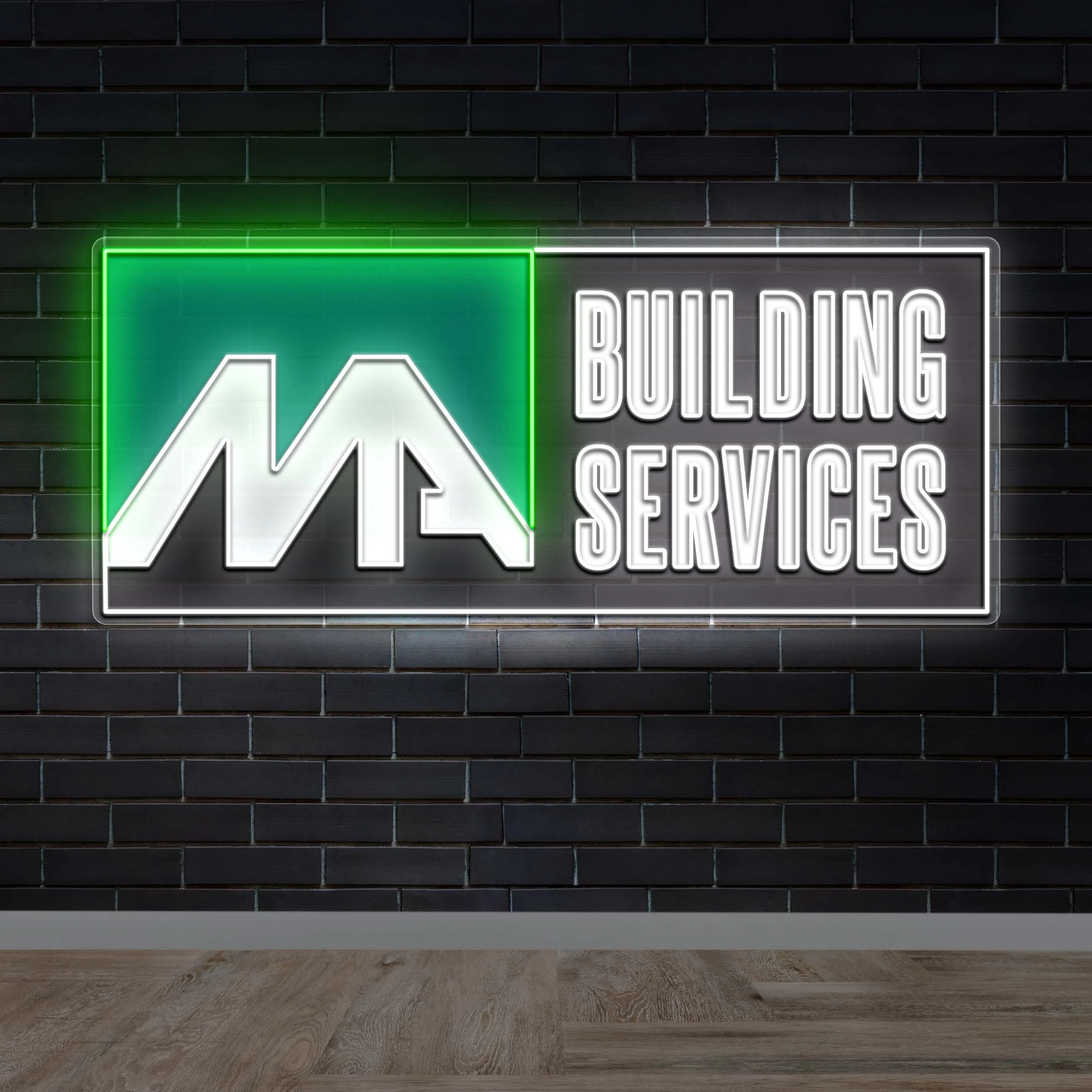 MA Building Services – Premium Neon Artwork