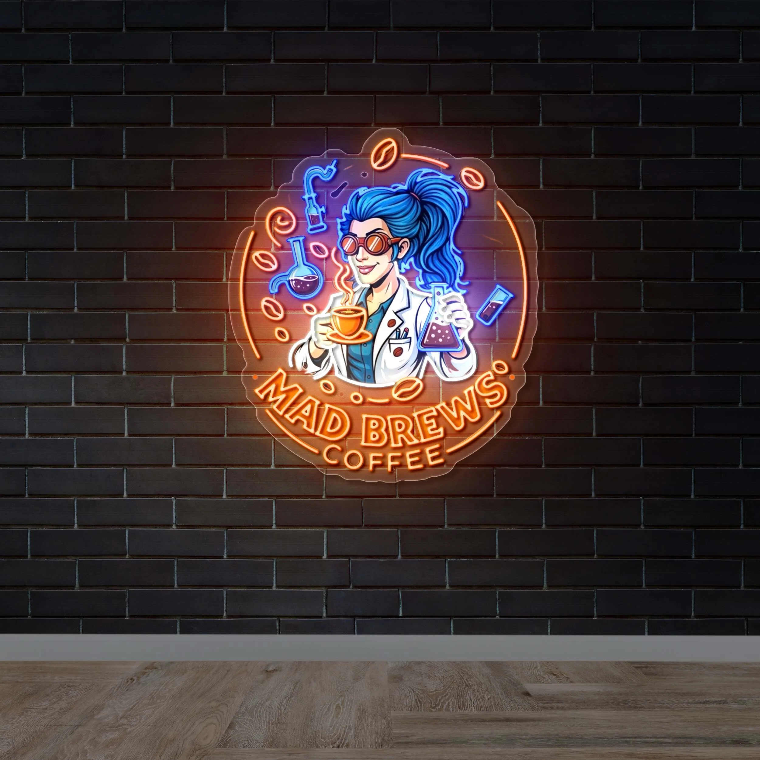 MAD BREWS COFFEE - Premium Neon Artwork