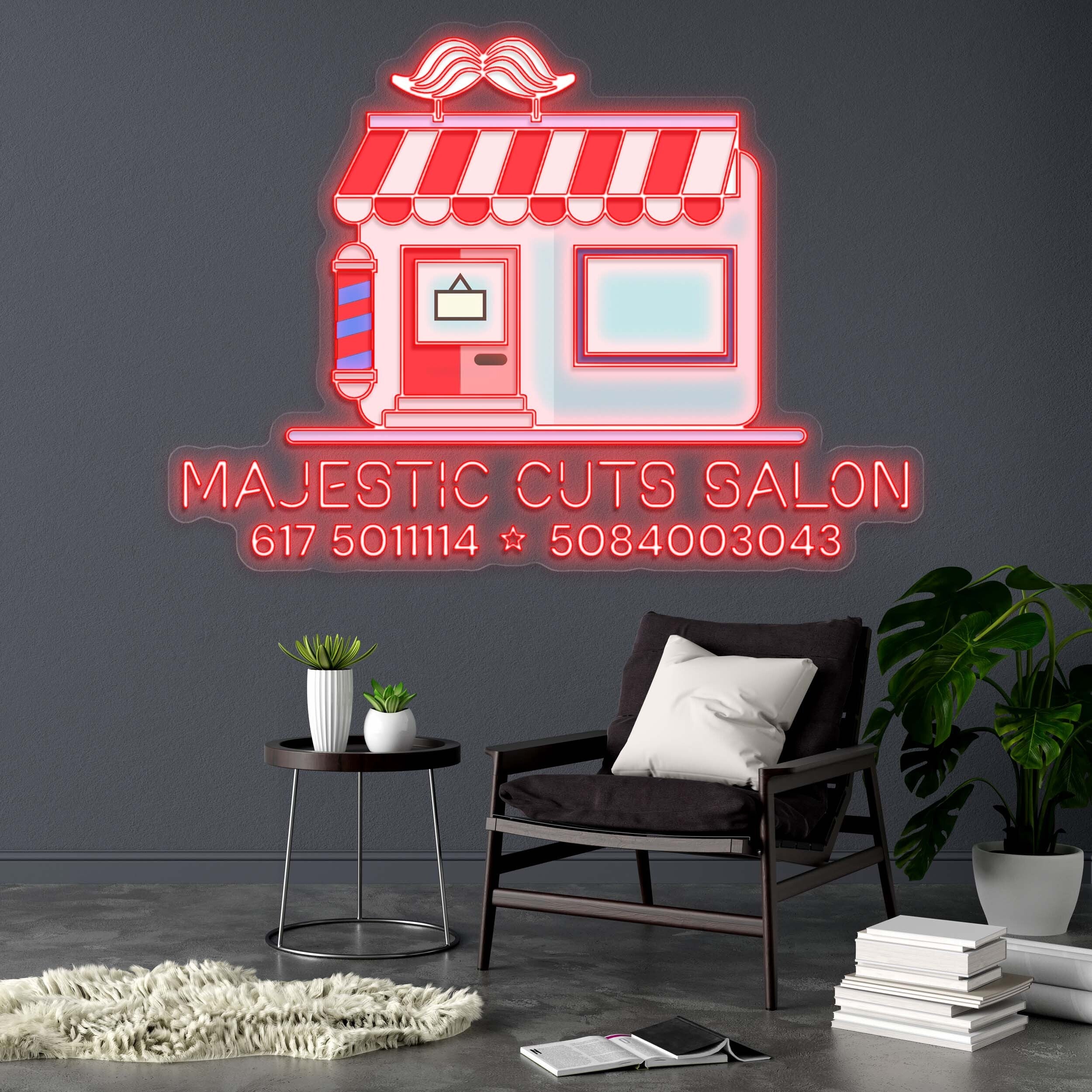 MAJESTIC CUTS SALON - Premium Neon Artwork - Image 3
