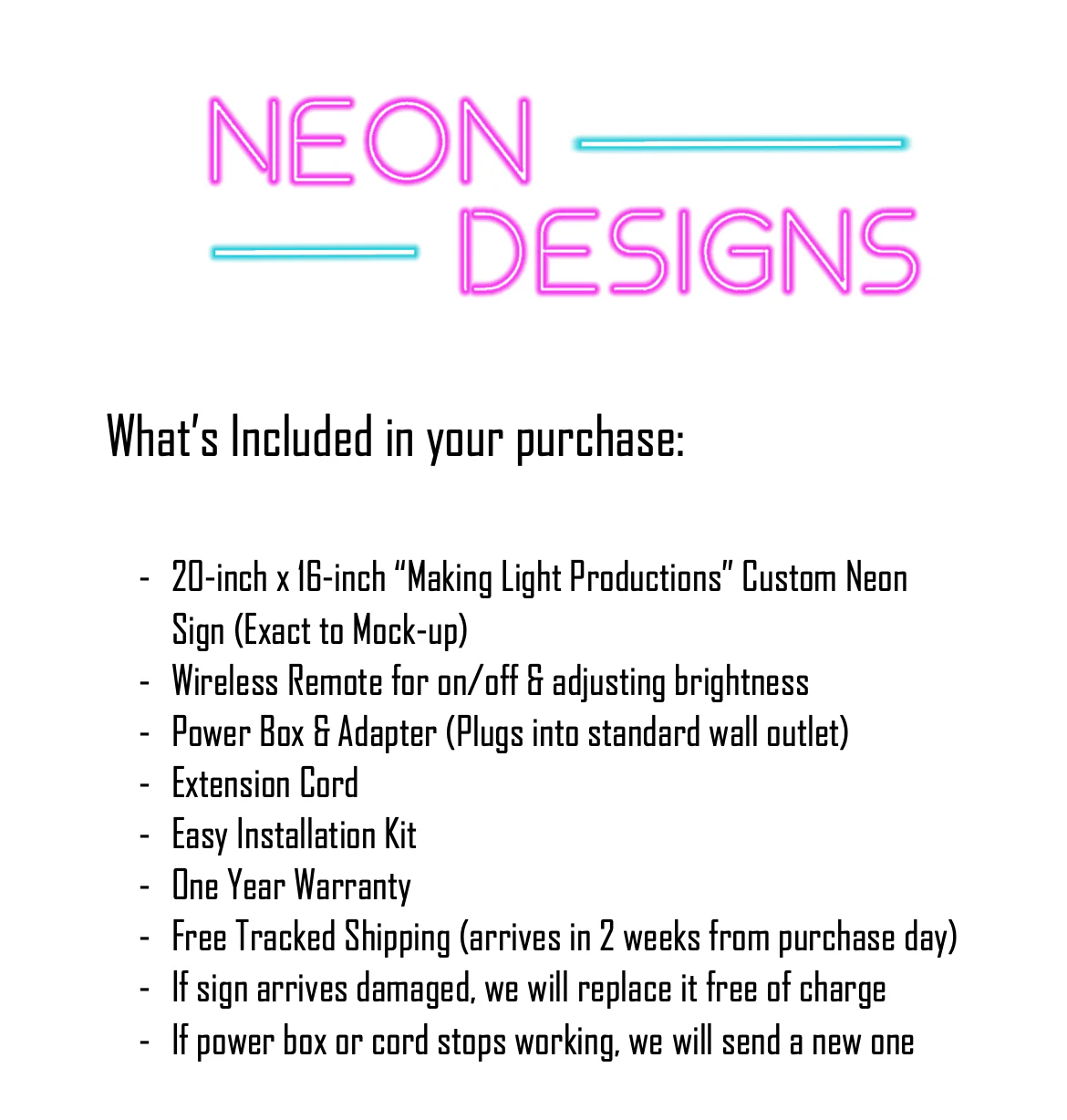 Making Light Productions - Premium Neon Artwork - Image 2