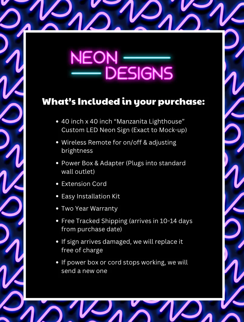Manzanita Lighthouse - Premium Neon Artwork - Image 2