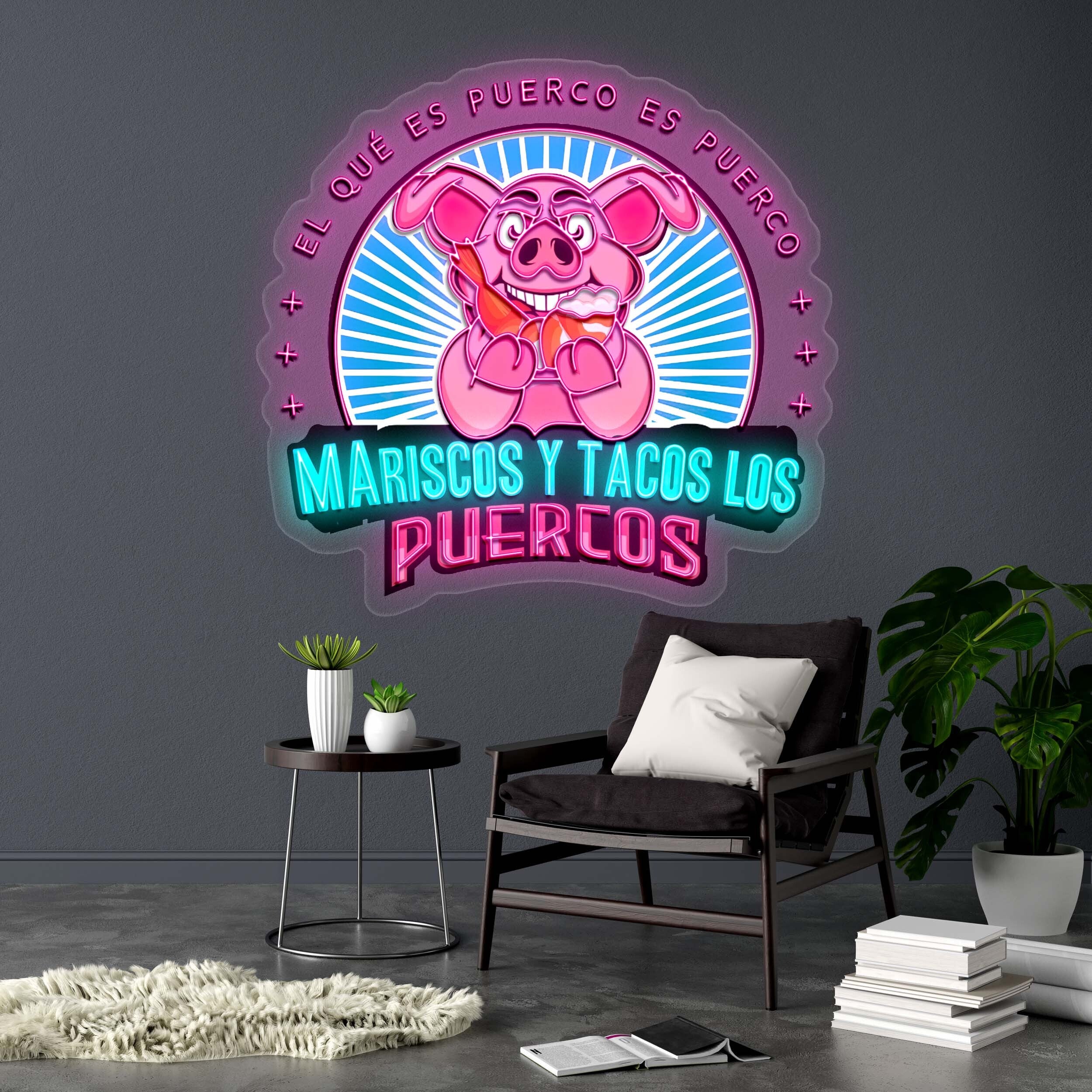 MARISCOS Y TACOS LOS - Premium Neon Artwork