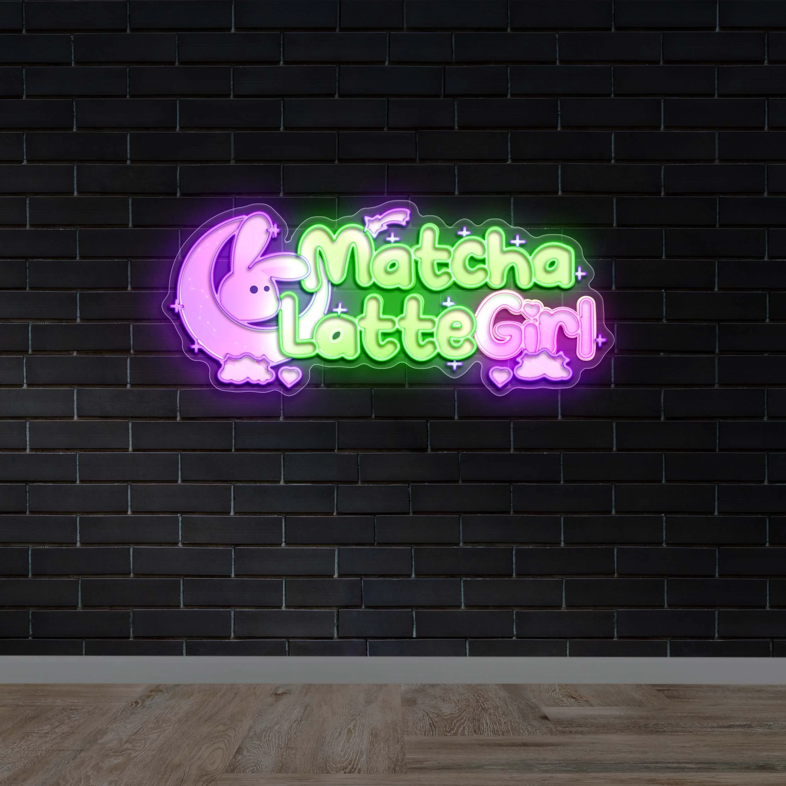 Matcha Latte Girl - Premium Neon Artwork
