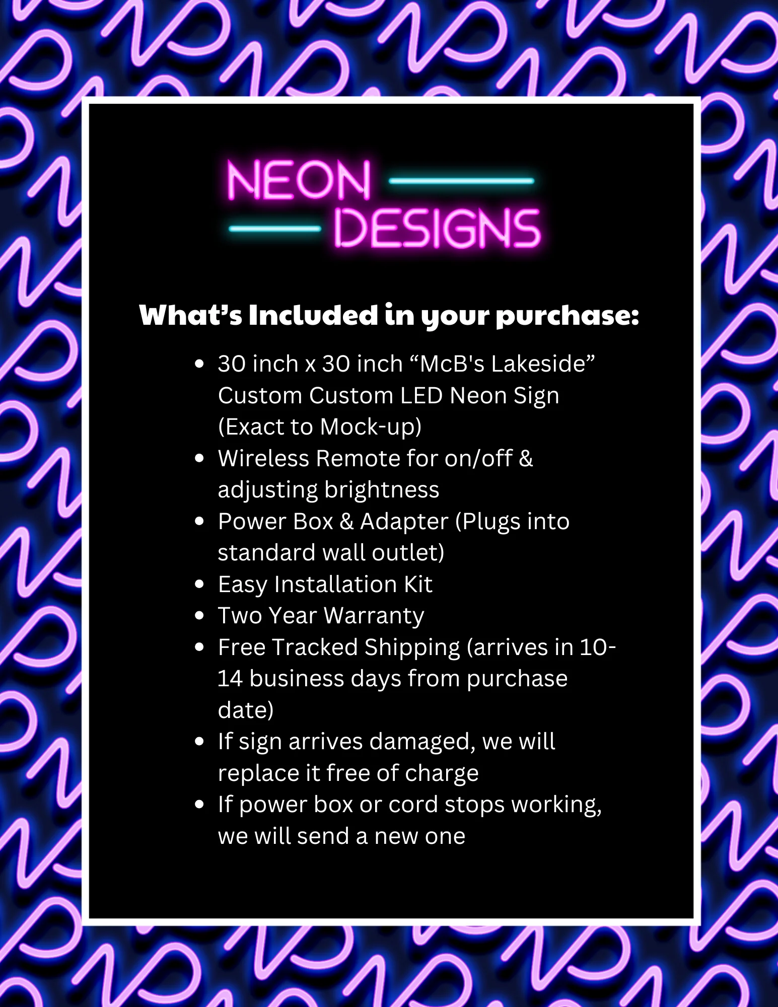 Mc B's Lakeside - Premium Neon Artwork - Image 2