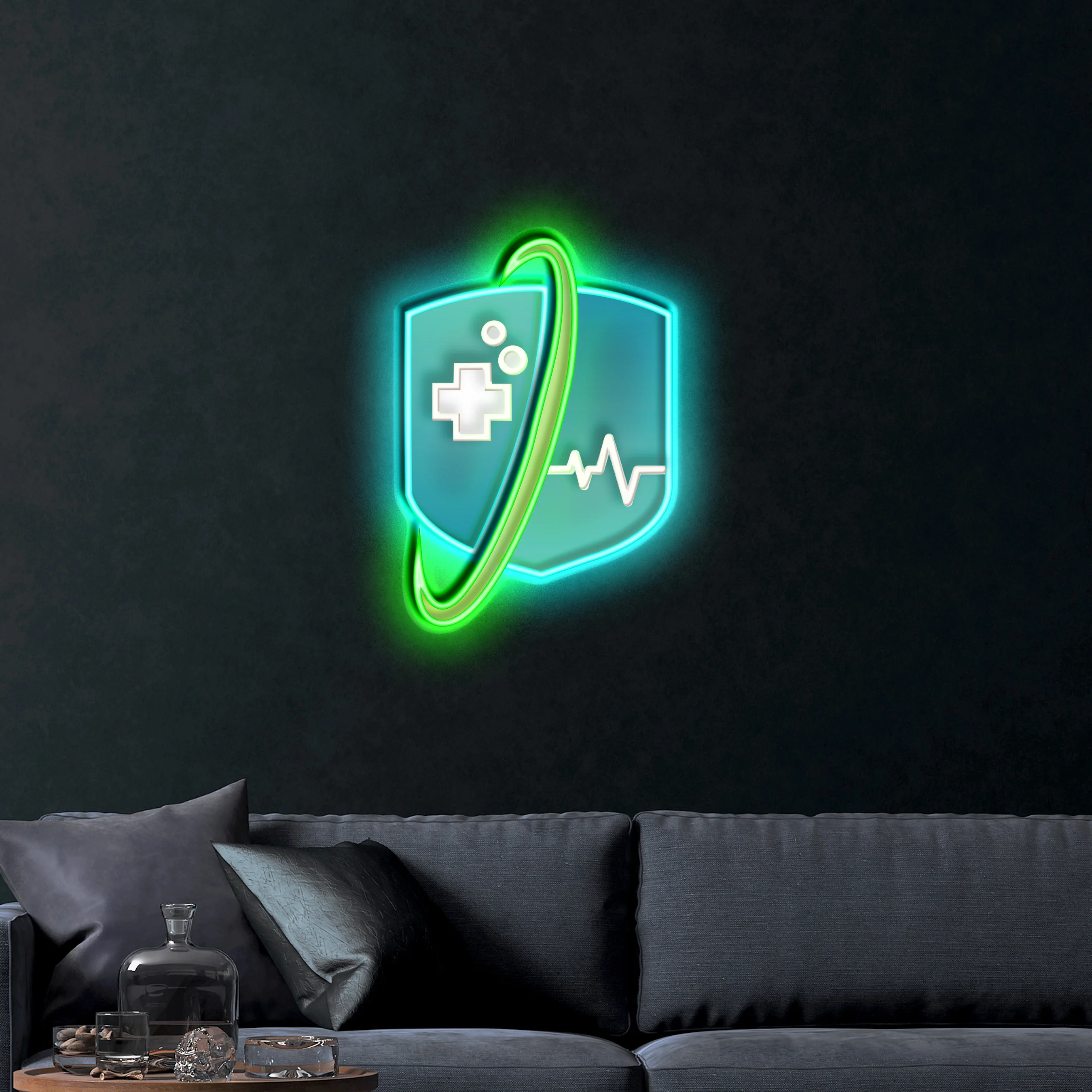 Medical Shield  – Premium Neon Artwork
