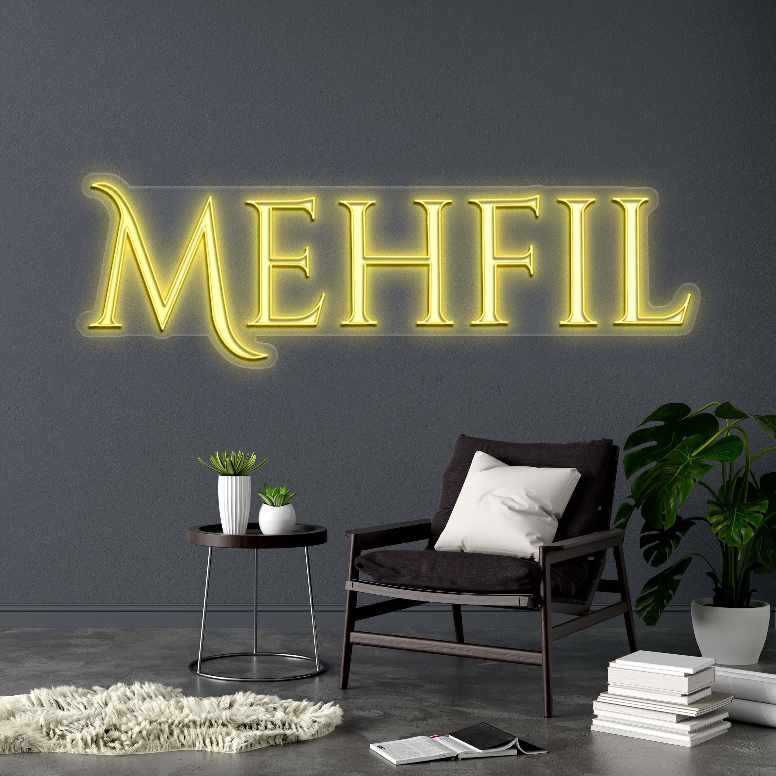 MEHFIL - Premium Neon Artwork