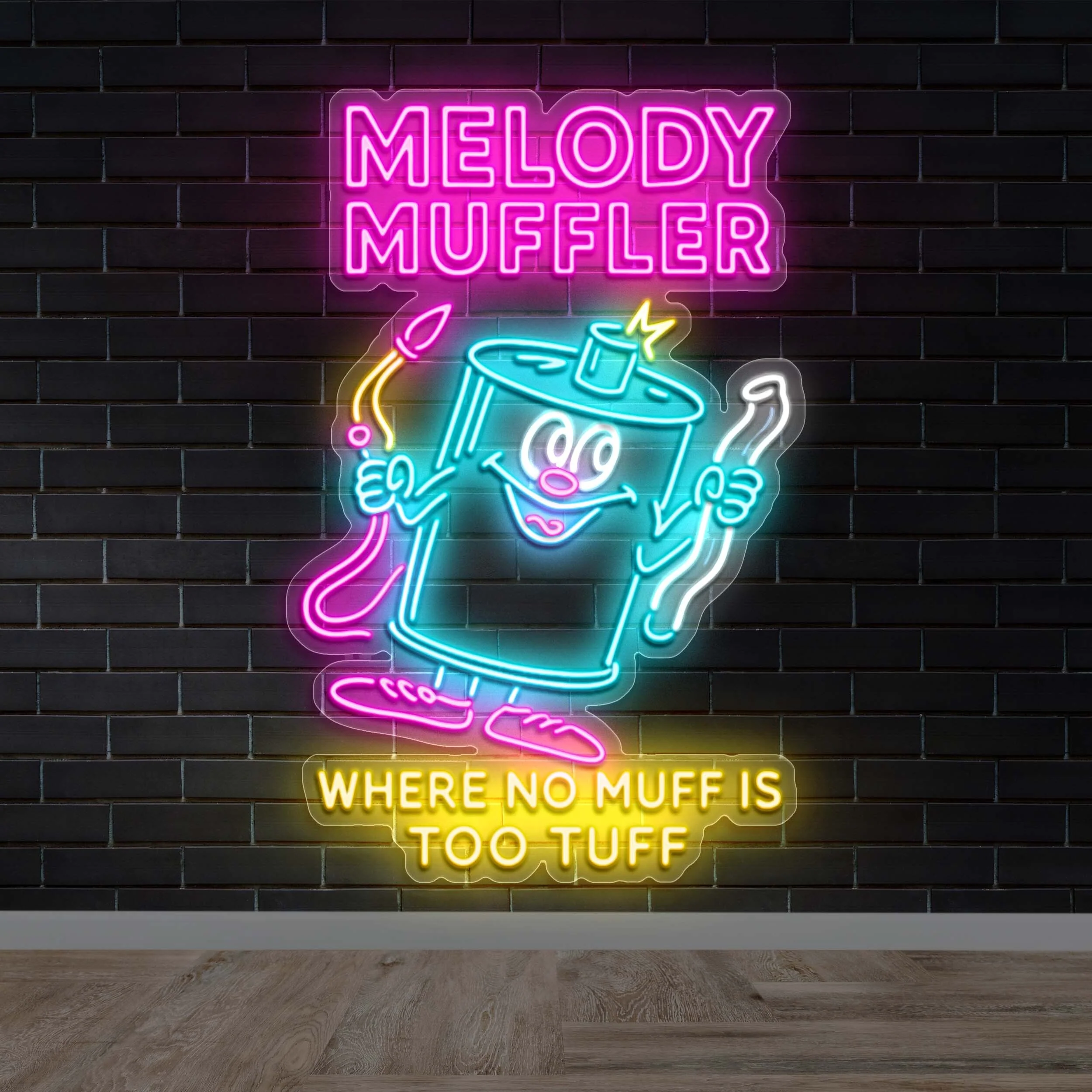 Melody Muffler - Premium Neon Artwork