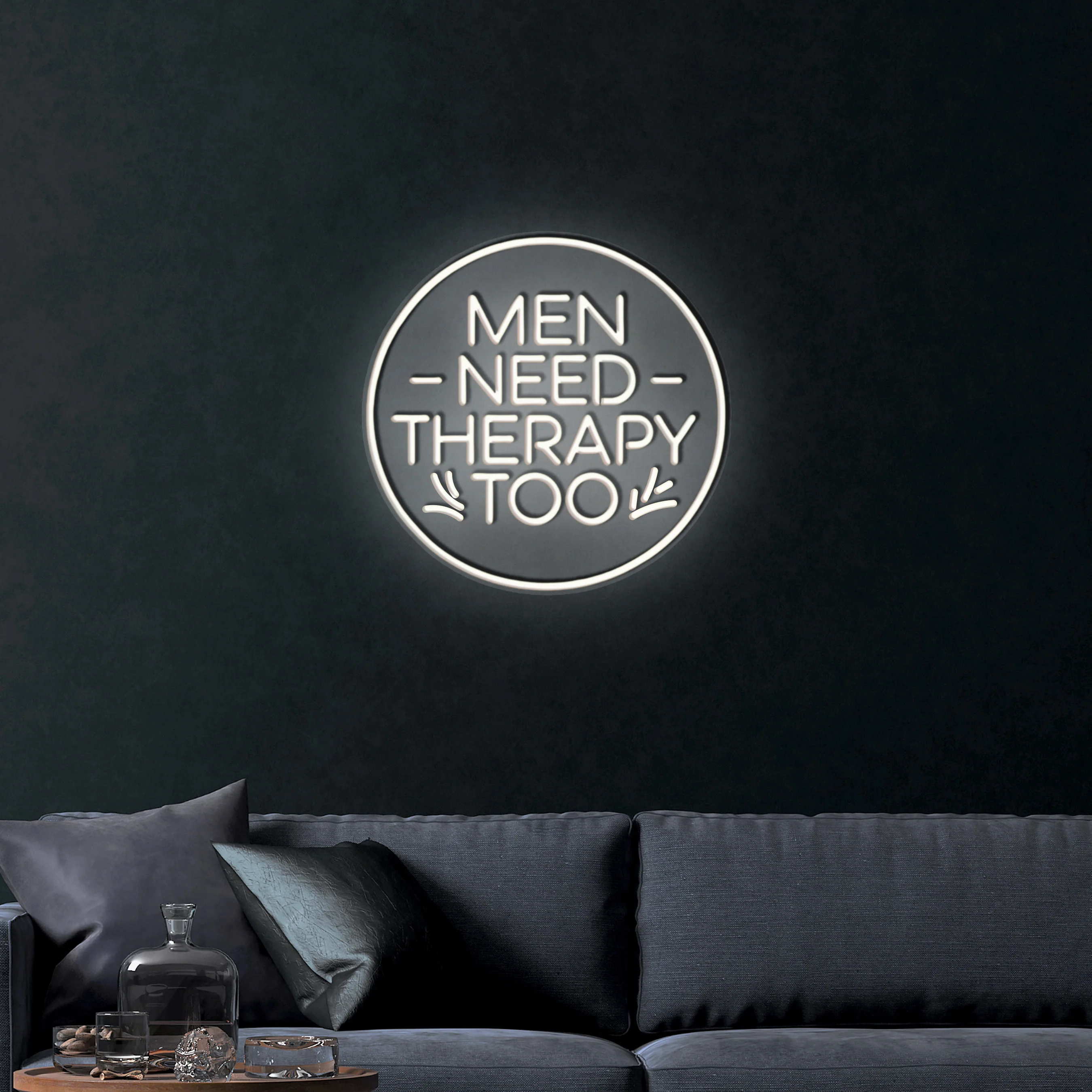 Men Need Therapy Too – Premium Neon Artwork