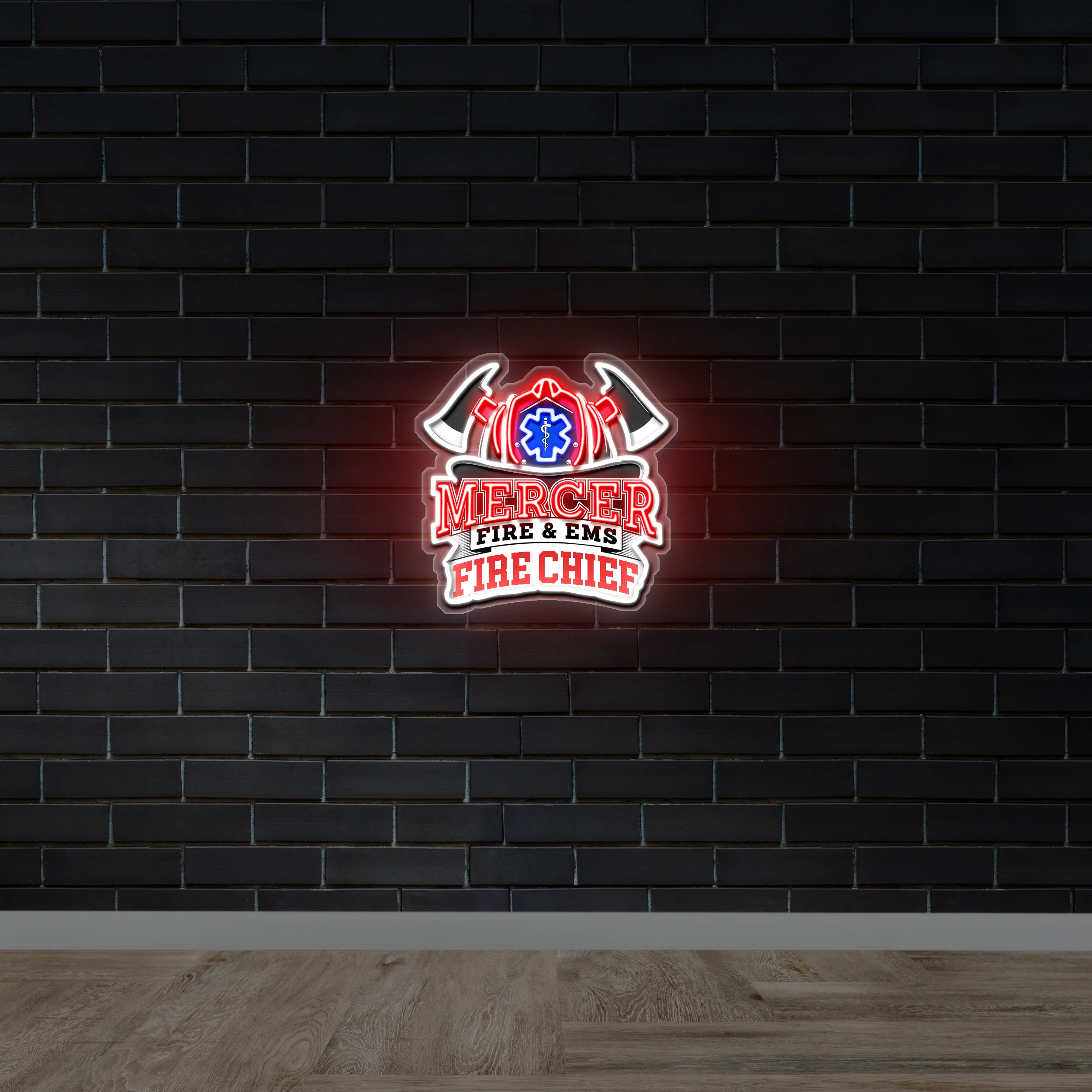 MERCER EMS & FIRE Fire Chief - Premium Neon Artwork