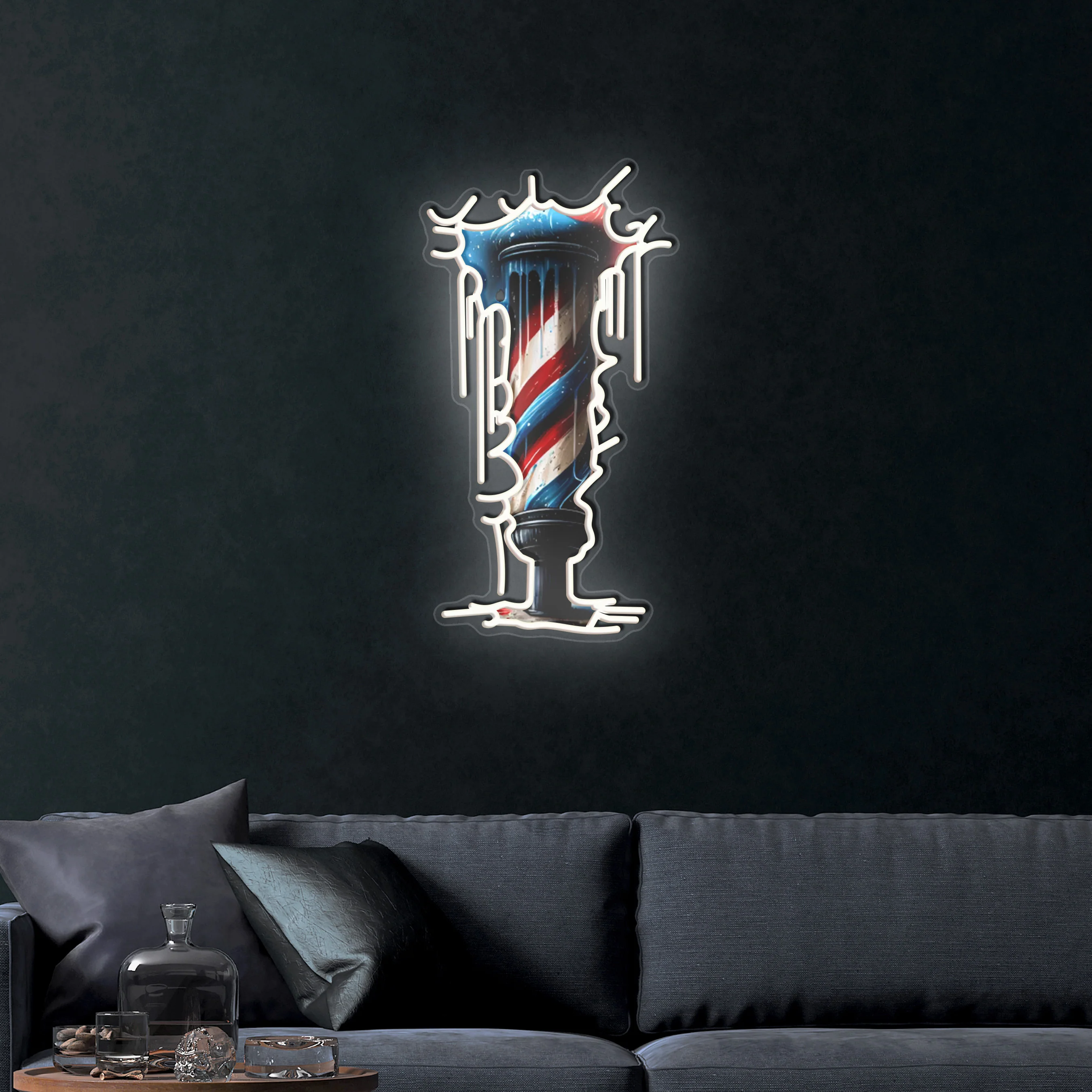 Metro Tech Barber Shop (barber pole) – Premium Neon Artwork