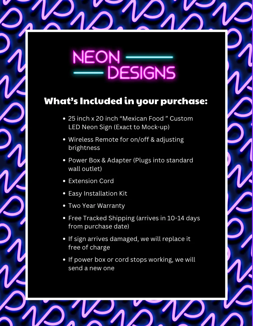 Mexican Food - Premium Neon artwork - Image 2
