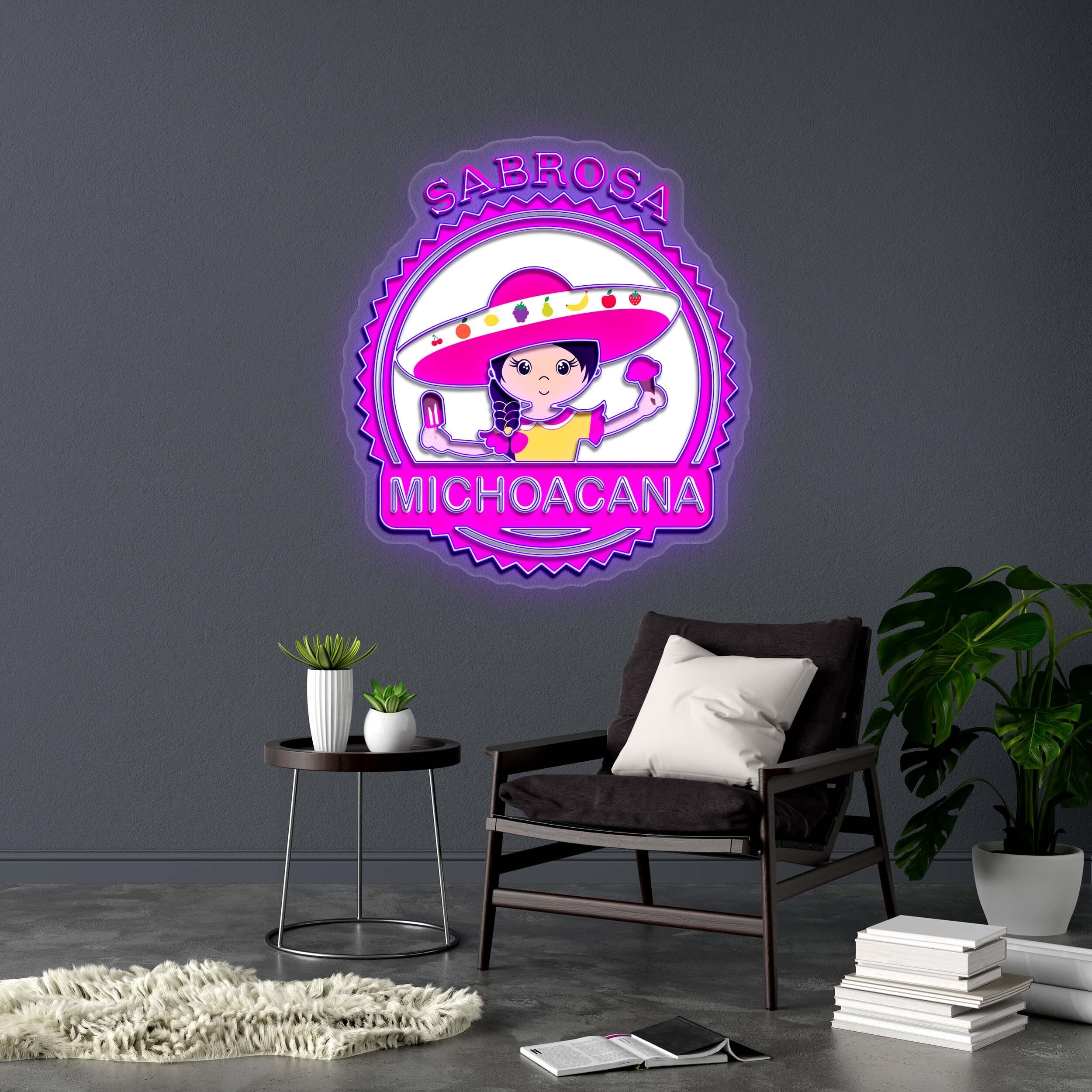 MICHOACANA with logo - Premium Neon Artwork