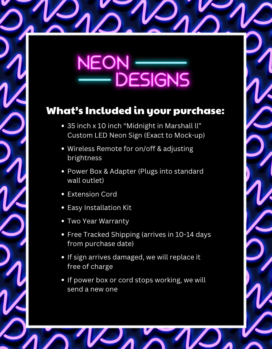 Midnight in Marshall ll - Premium Neon Artwork - Image 2