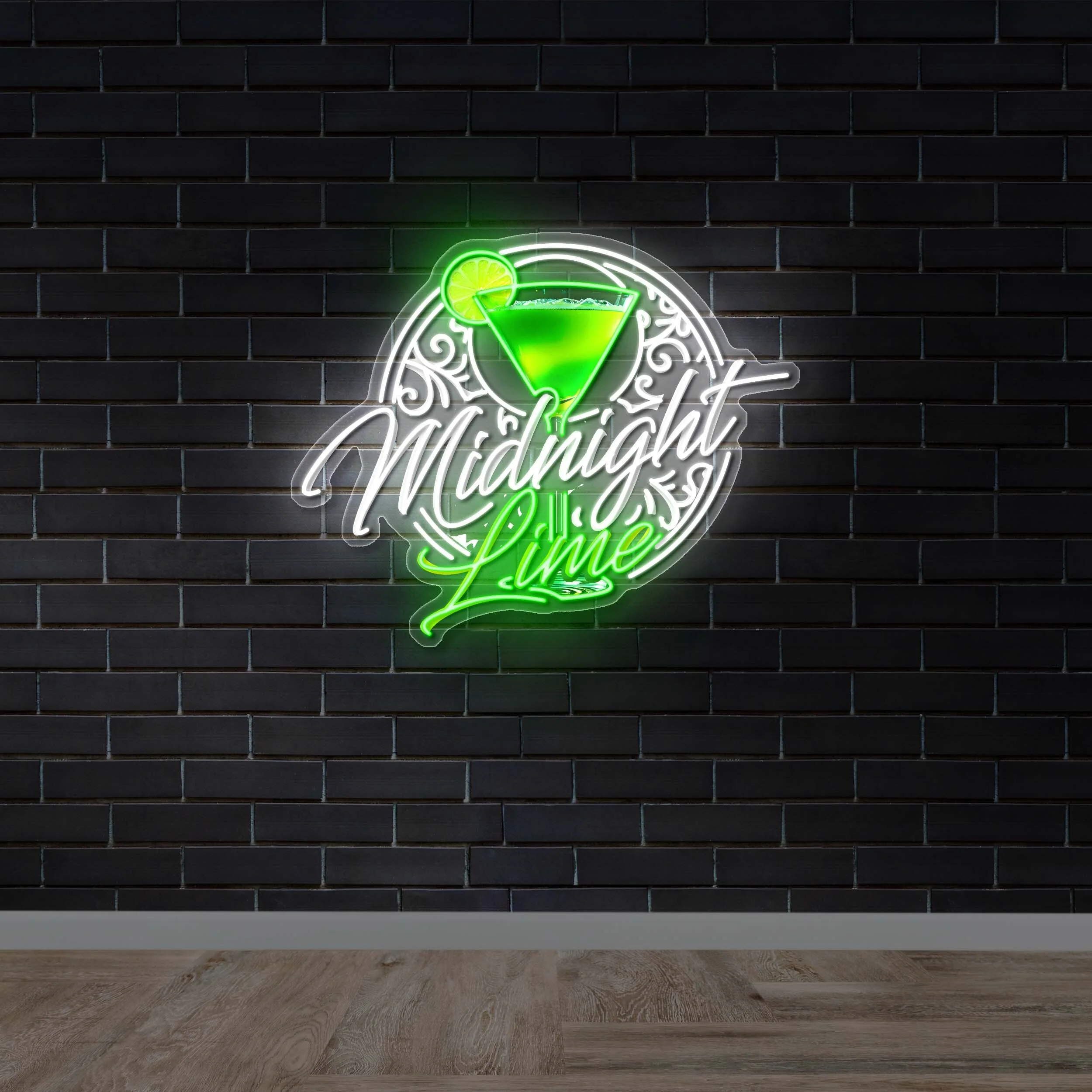 Midnight Lime - Premium Neon Artwork