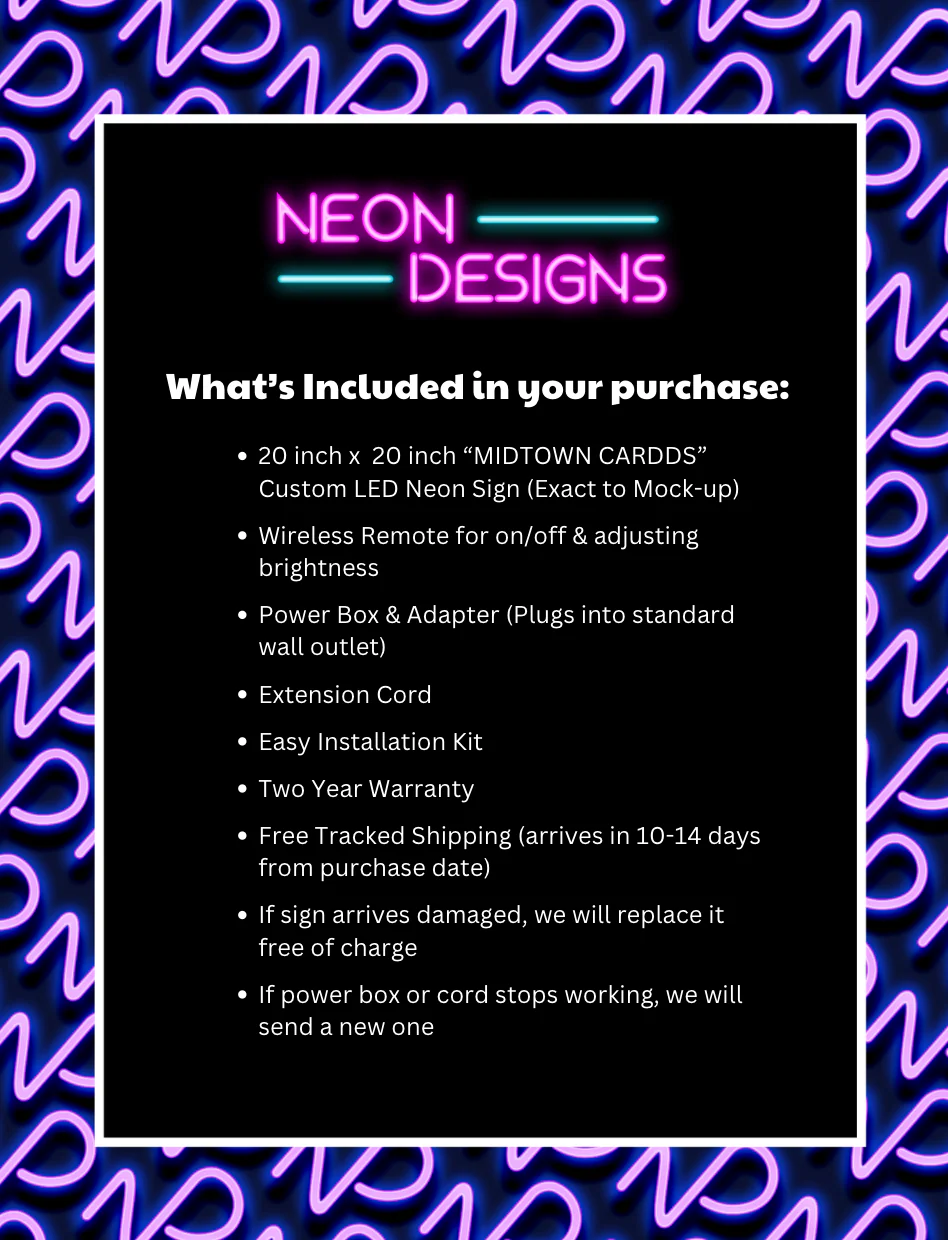 MIDTOWN CARDDS - Premium Neon Artwork - Image 2