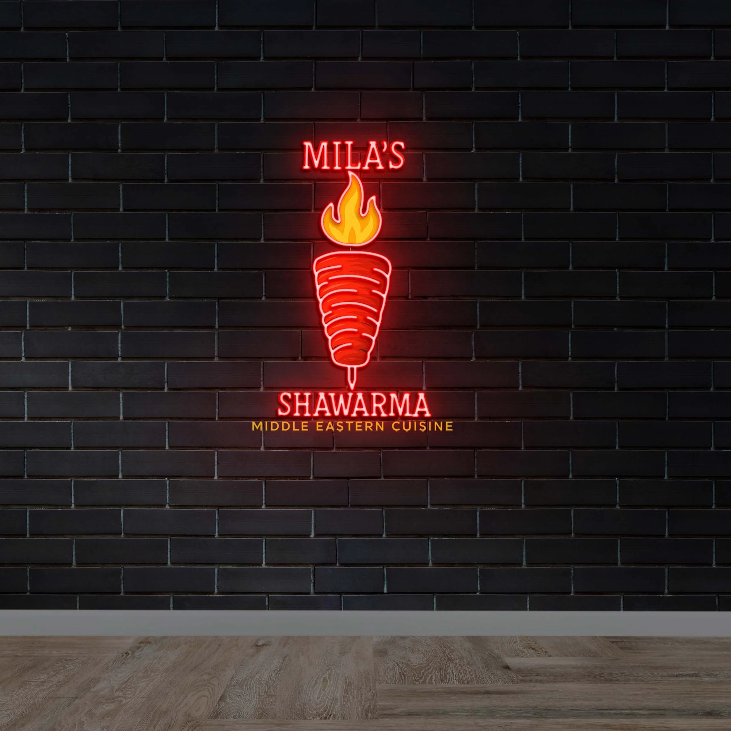 MILA'S SHAWARMA - Premium Neon Artwork