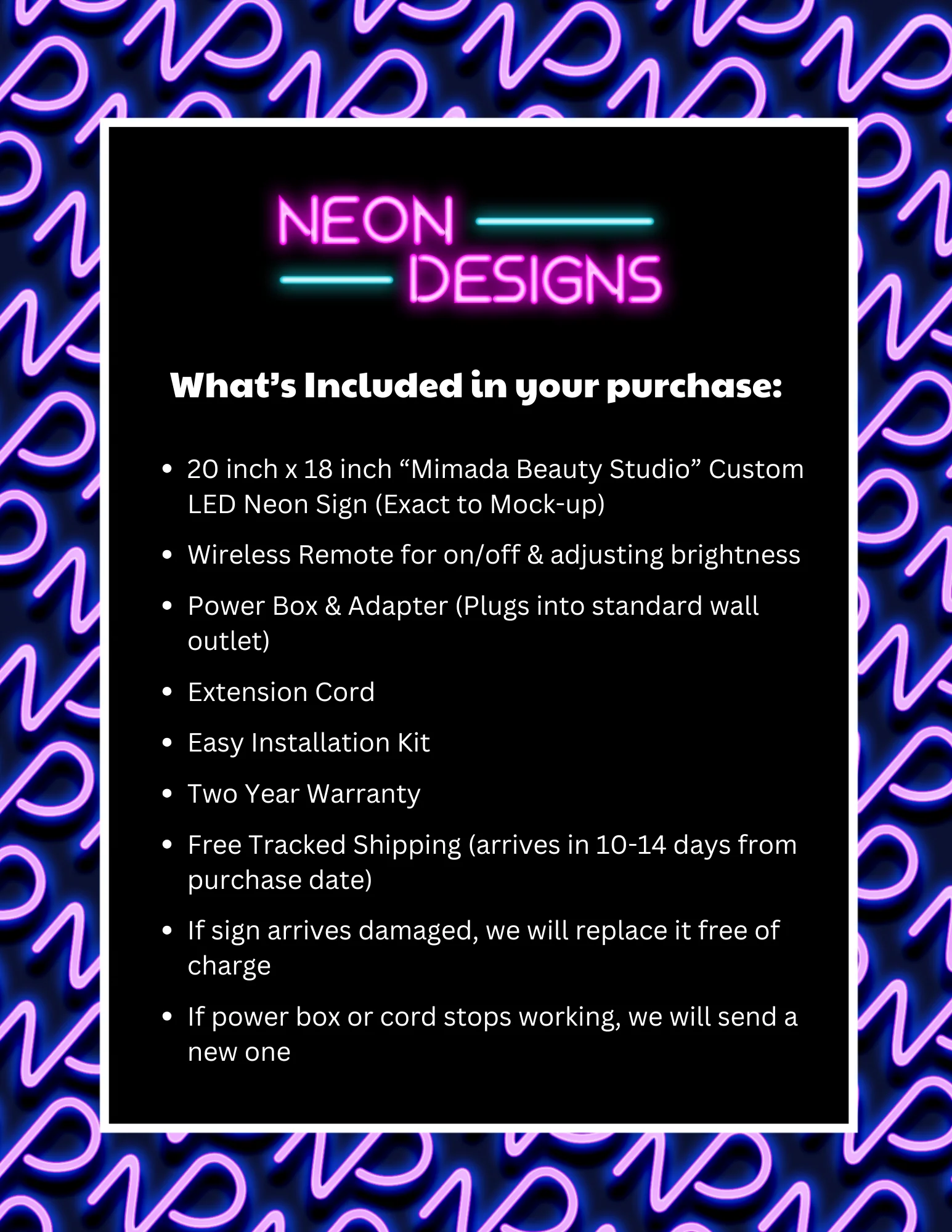 Mimada Beauty Studio - Premium Neon Artwork - Image 2