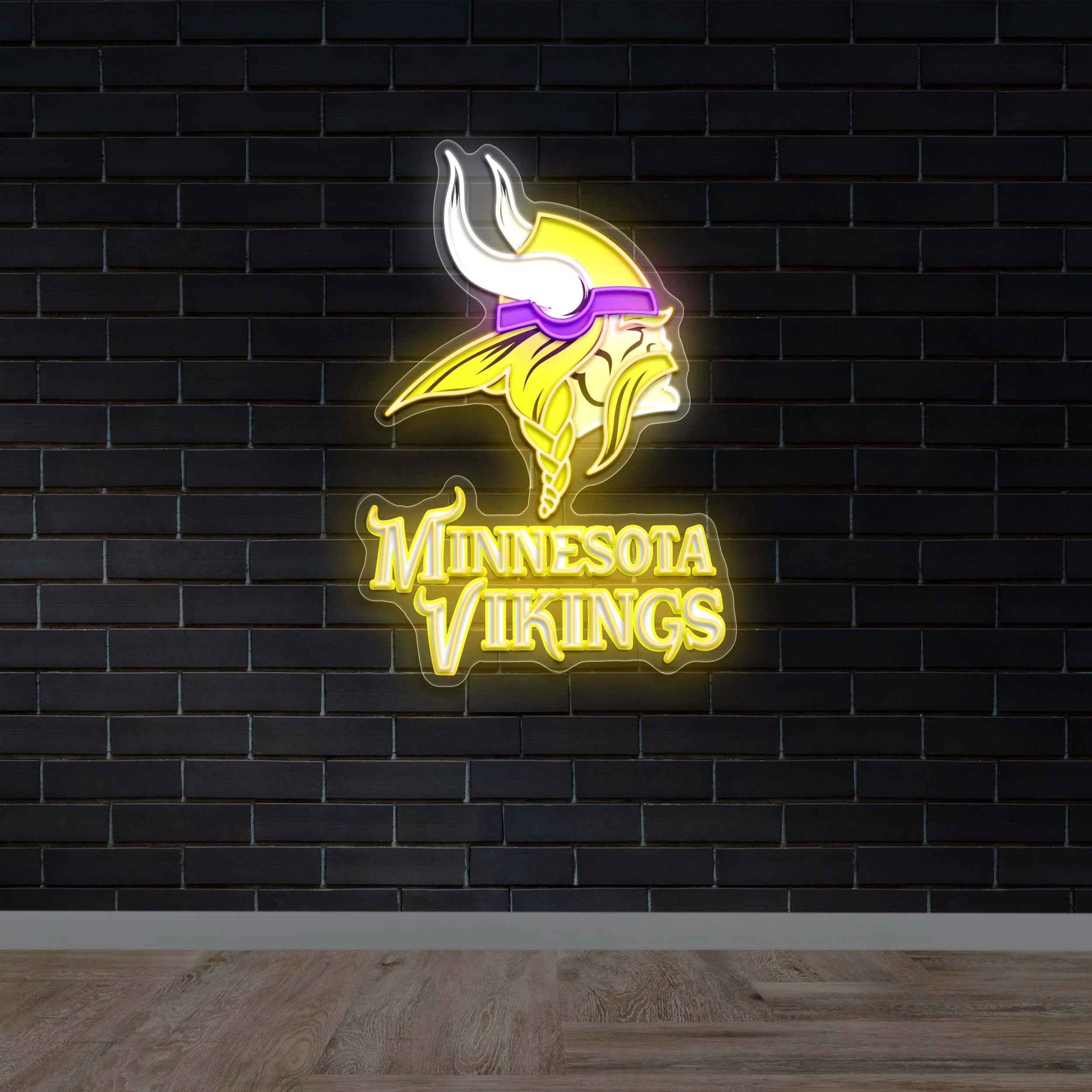 Minnesota Vikings Logo (with team name) – Premium Neon Artwork - Image 2