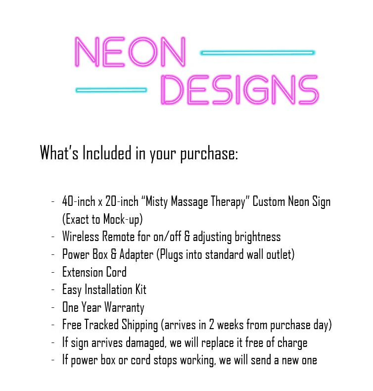 Misty Massage Therapy - Premium Neon Artwork - Image 2